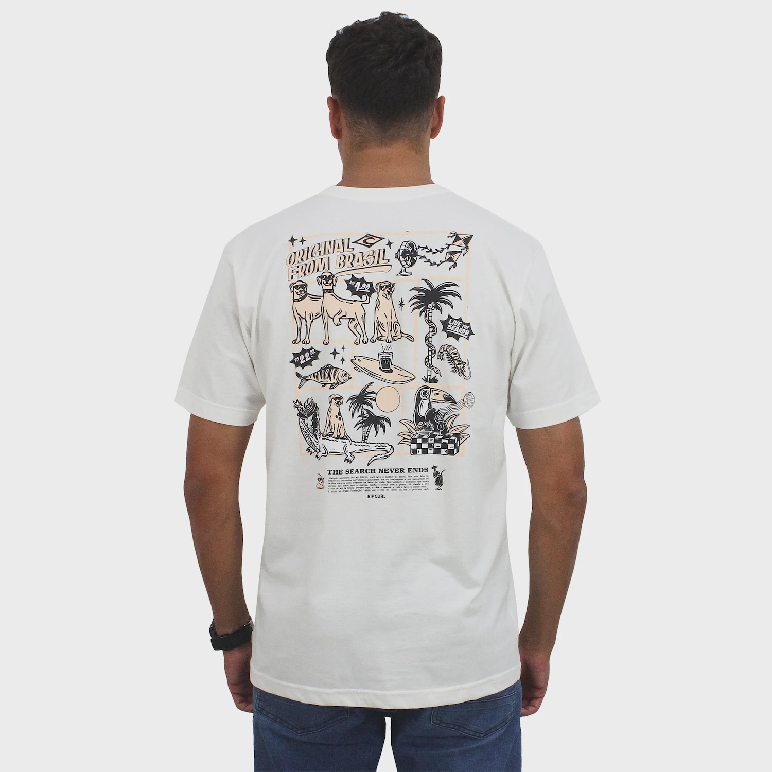 Camiseta Rip Curl Poster Brasil Bone Masculina - Foto 2
