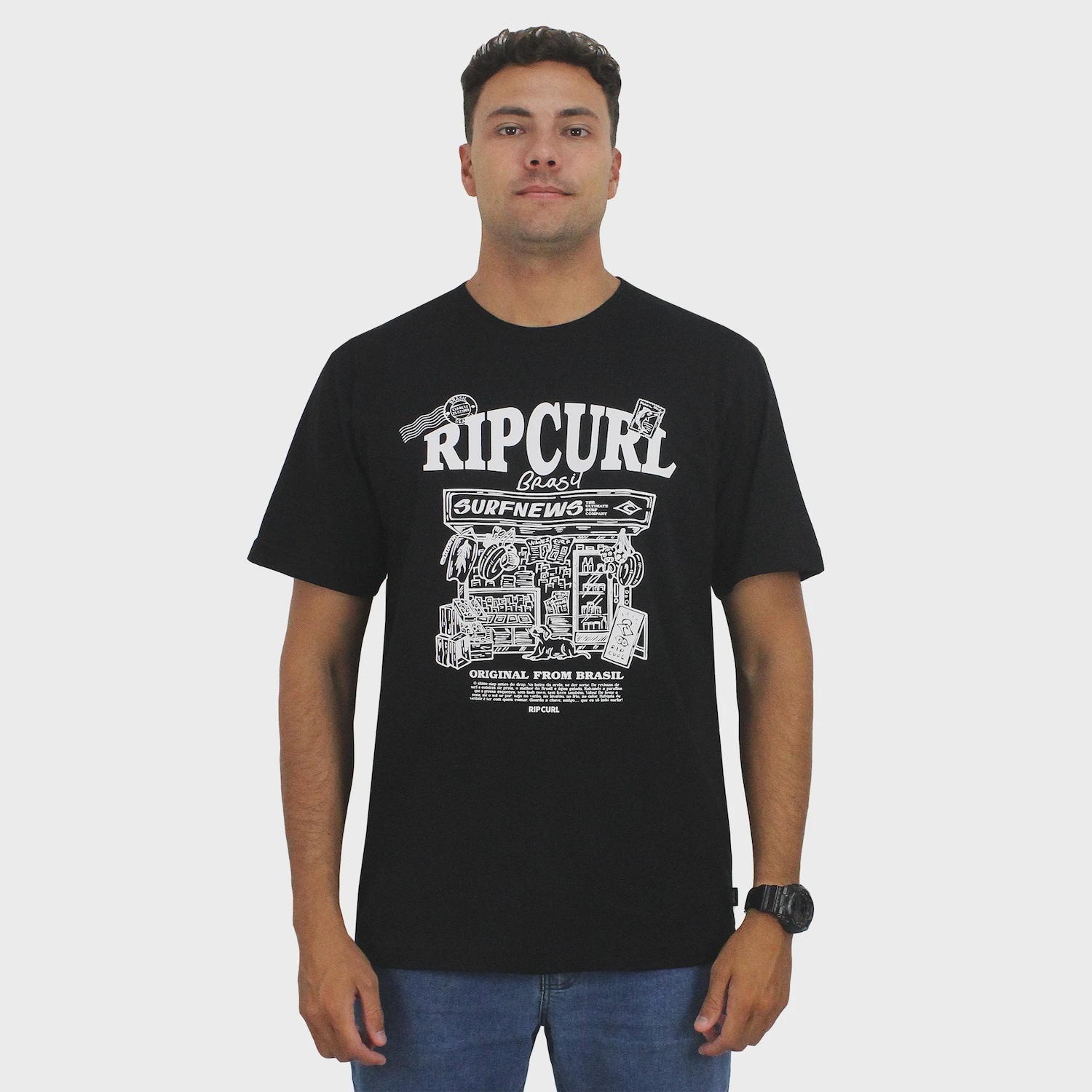 Camiseta Rip Curl Banca Brasil Washed Masculina - Foto 2