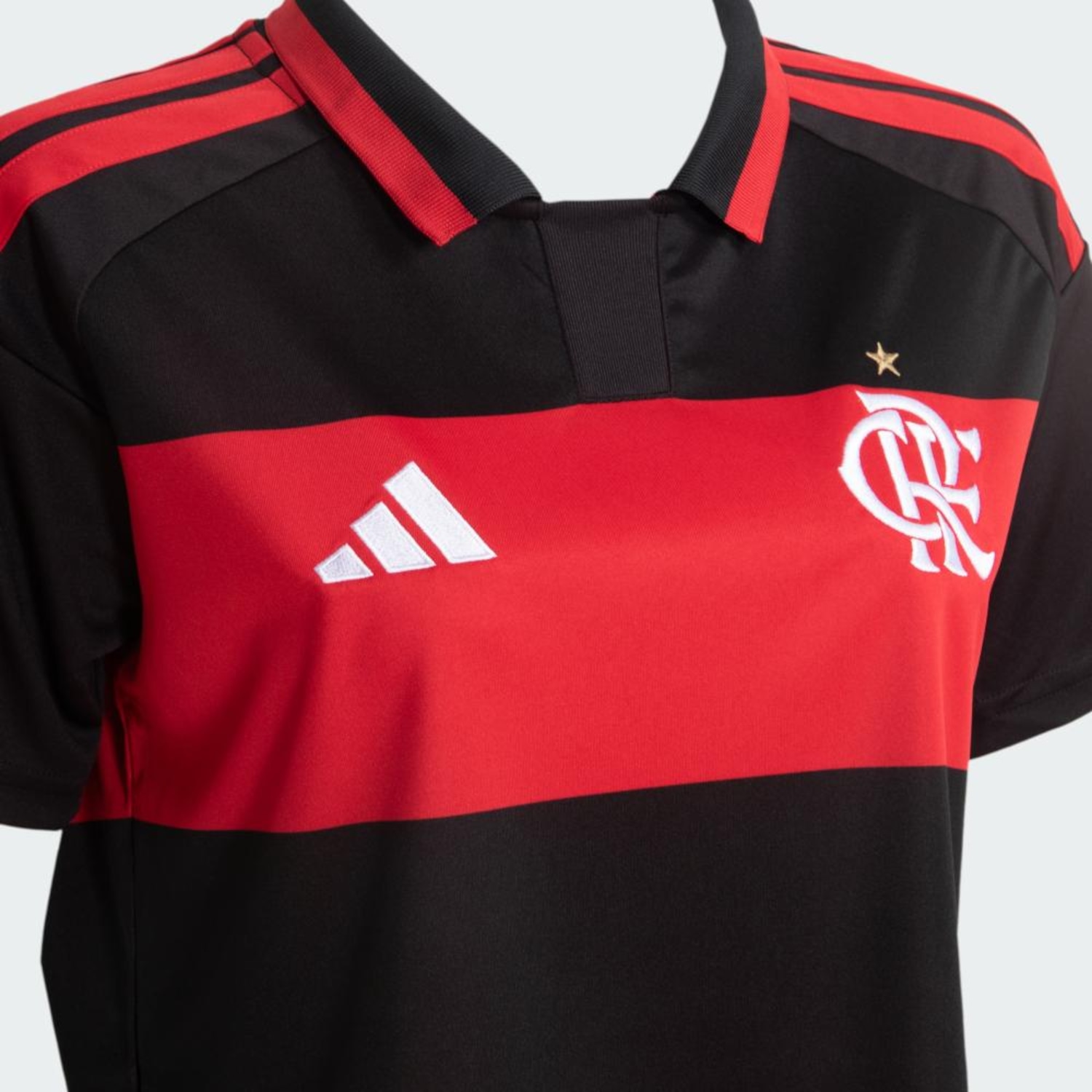 Camisa Cropped do Flamengo I 26/27 adidas Feminina - Foto 4