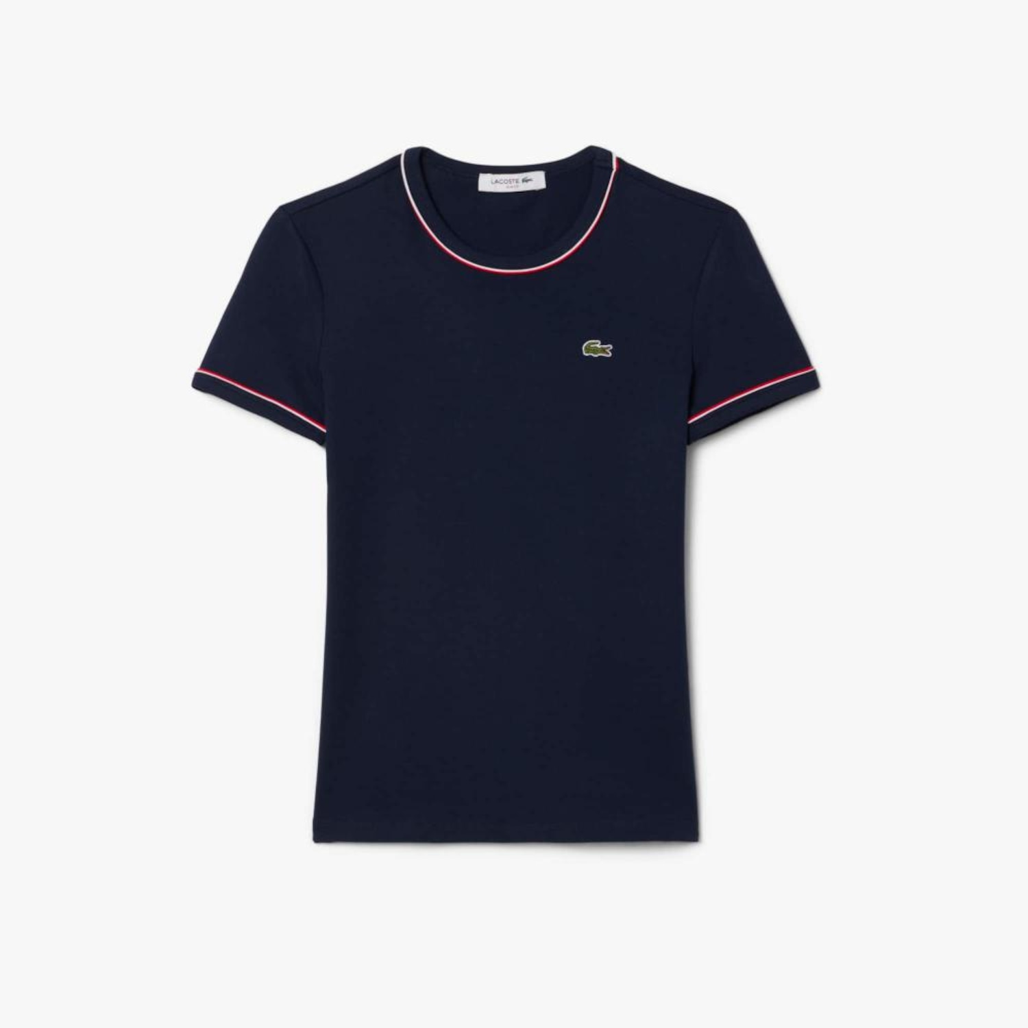 Camiseta de Malha com Acabamento Contrastante Lacoste Feminina - Foto 4