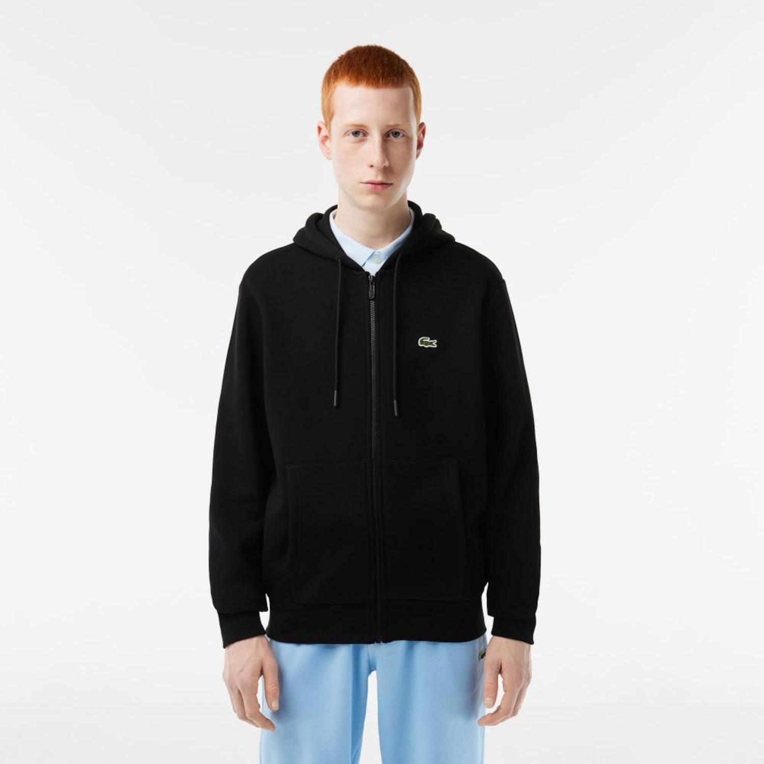 Blusão Moletom Clássico com Fechamento de Zíper e Bolsos Masculino Lacoste - Foto 1
