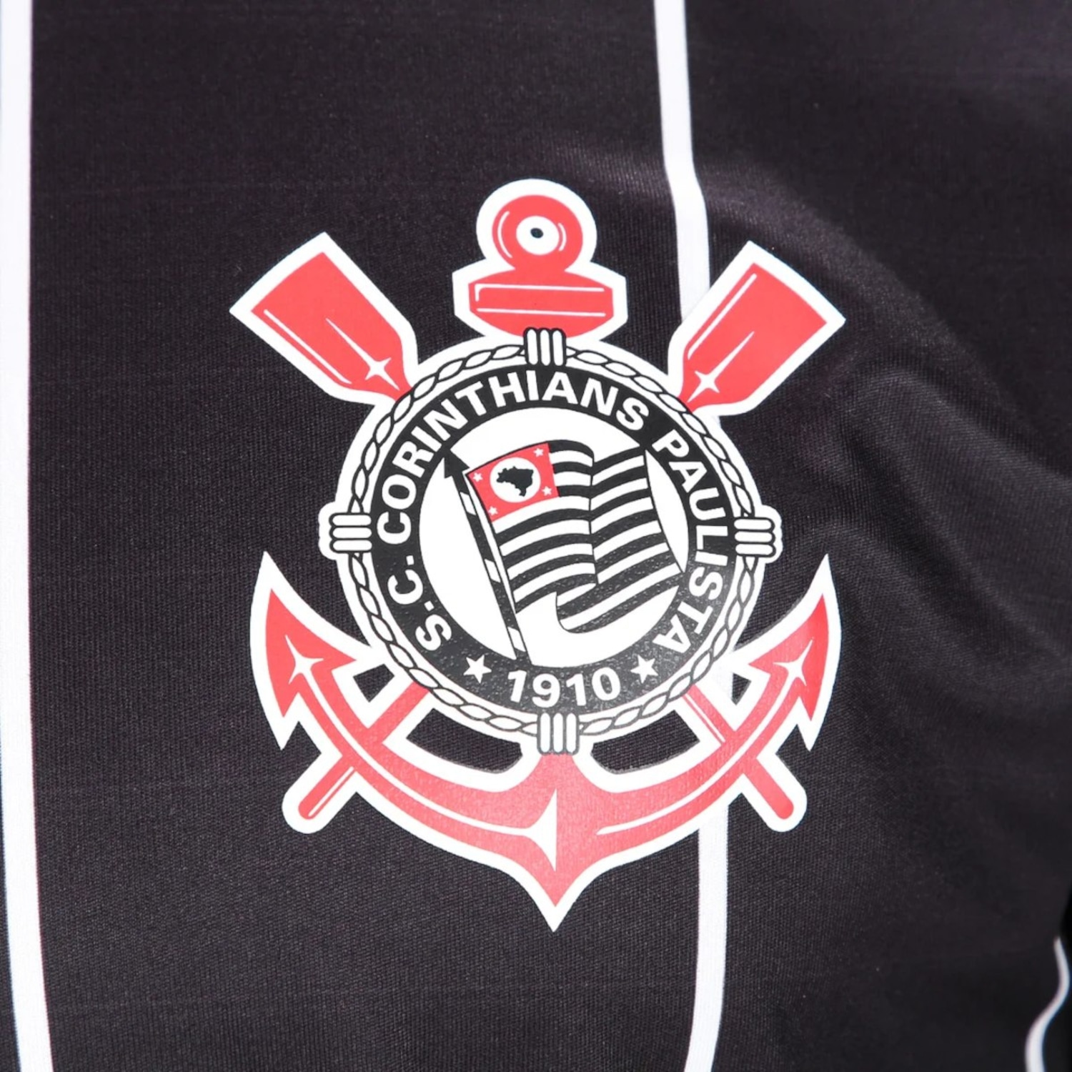Camisa do Corinthians Fitness Listrada Plus Size Coimbra - Masculina - Foto 2