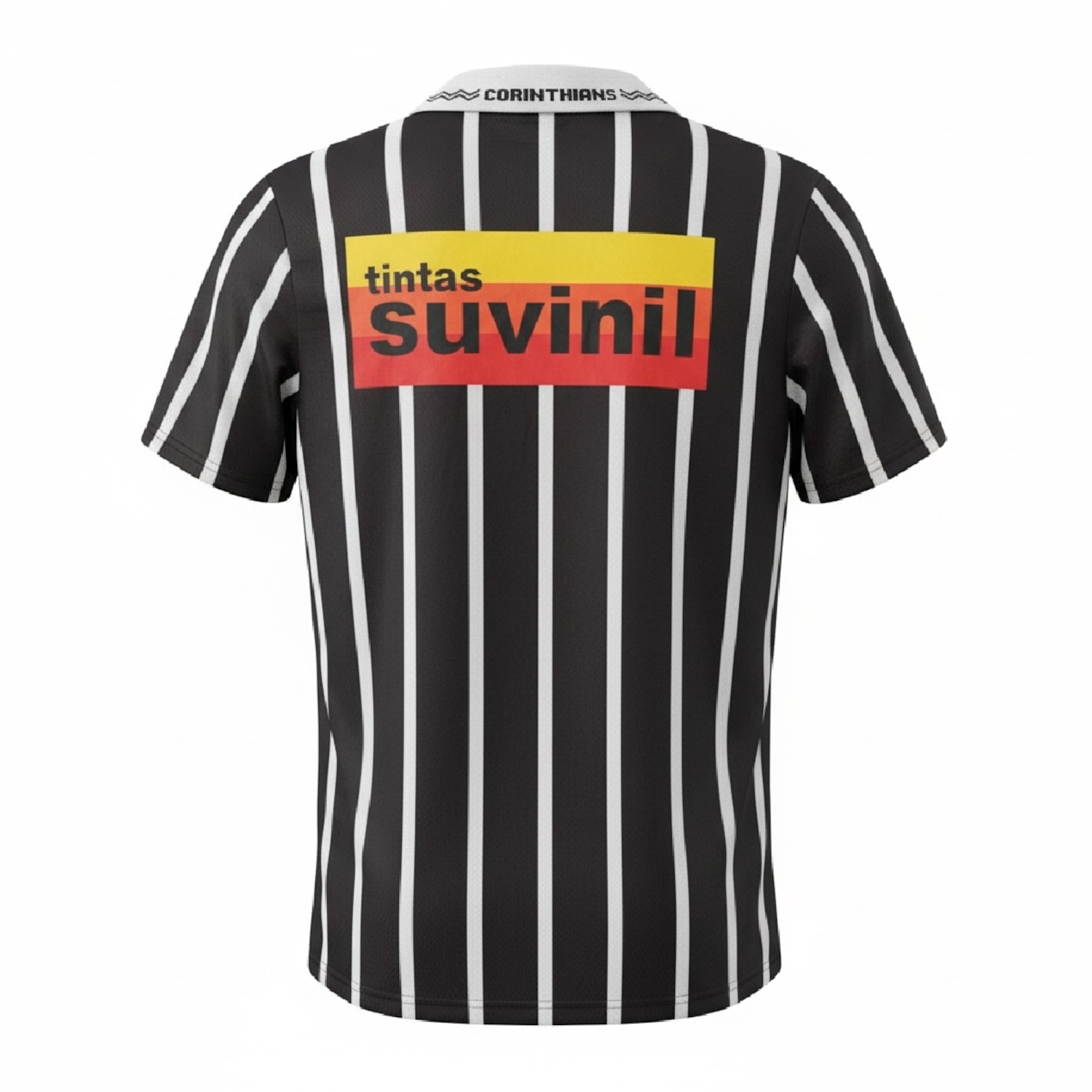 Camiseta Polo do Corinthians Retrô 1995 Suvinil Listrada Coimbra - Masculino - Foto 3