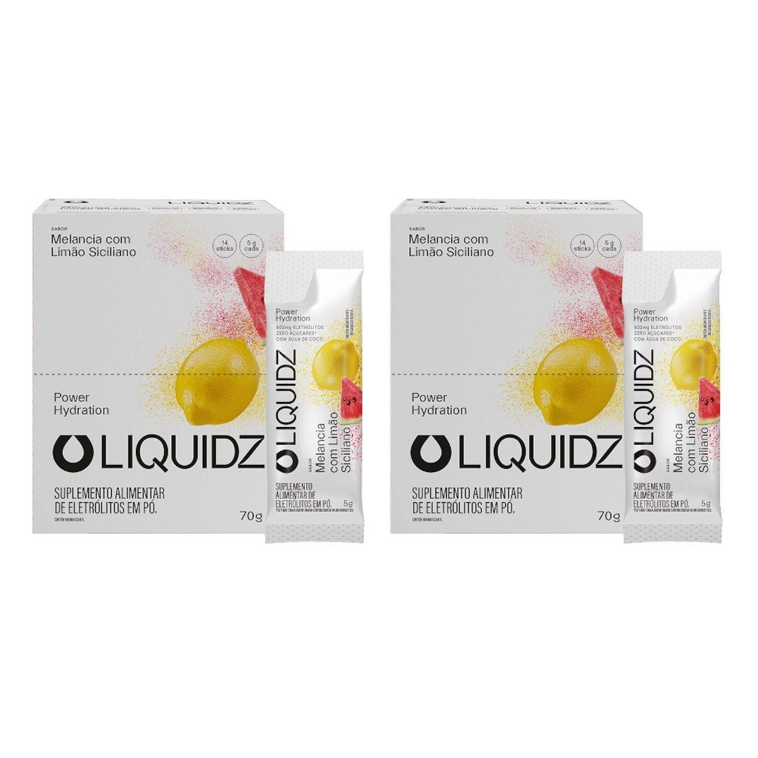 Kit 2 Caixas LIQUIDZ® - Eletrólitos Zero Açúcares - Limão Siciliano - 28 sachês - Foto 1