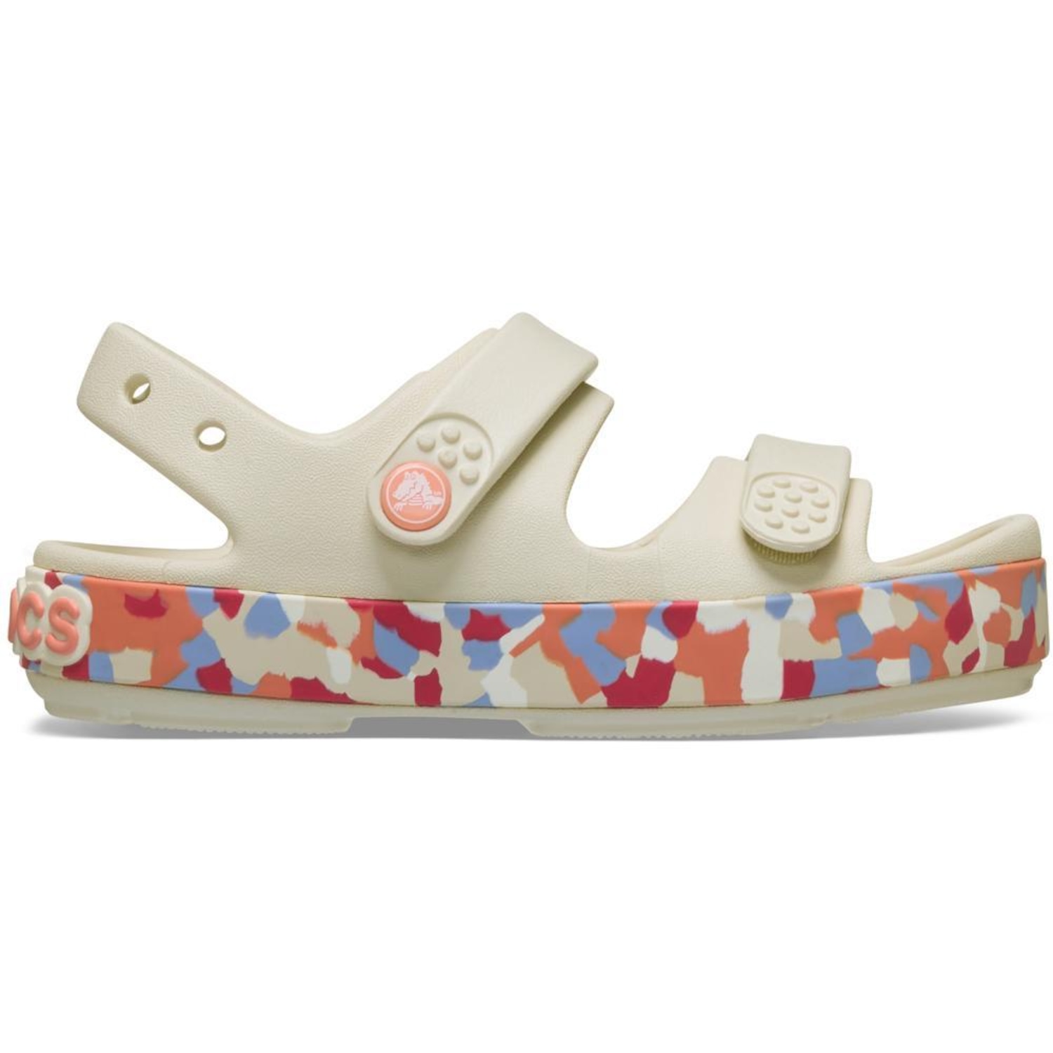 Sandália Crocs Crocband Cruiser Glow Confetti Band Sandal T Summit - Infantil - Foto 1