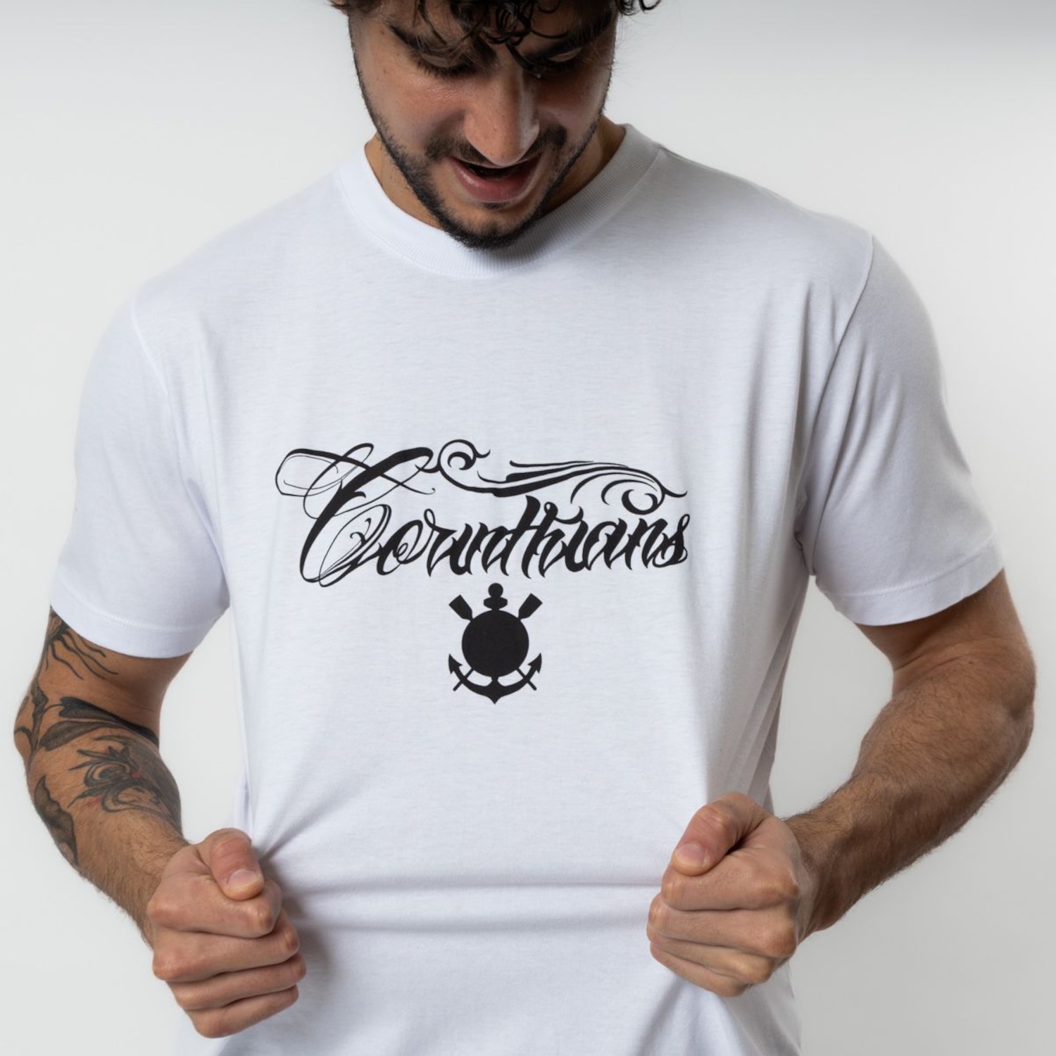 Camiseta Do Corinthians Proteção Gloriosa Surf Center Masculina - Foto 3