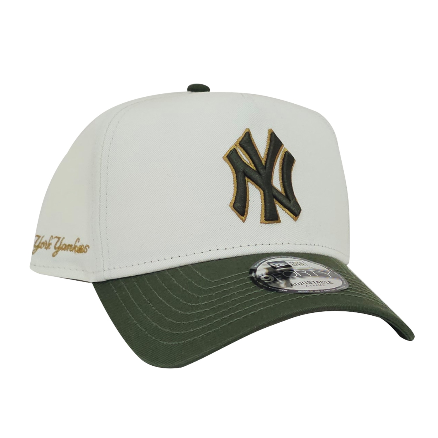 Boné New Era 9FORTY AF New York Yankees Metallic Aba Curva - Foto 1