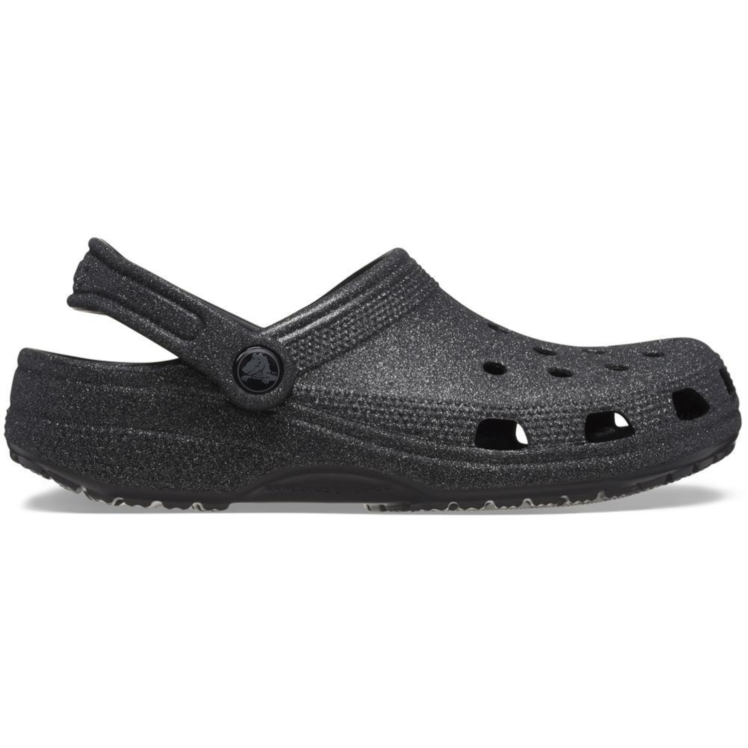 Sandália Crocs Classic Glitter Clog Black Glitter - Unissex - Foto 1