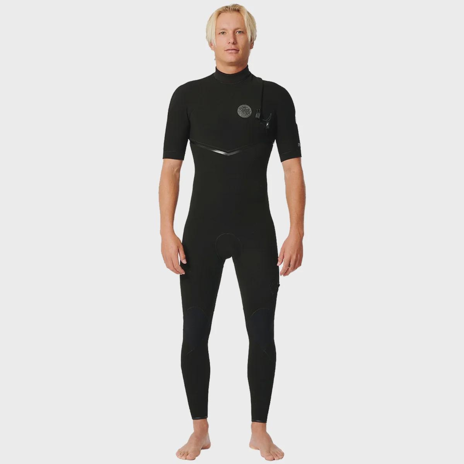 Long John Rip Curl E-Bomb 2/2mm Zip Free Manga Curta Masculino - Foto 1