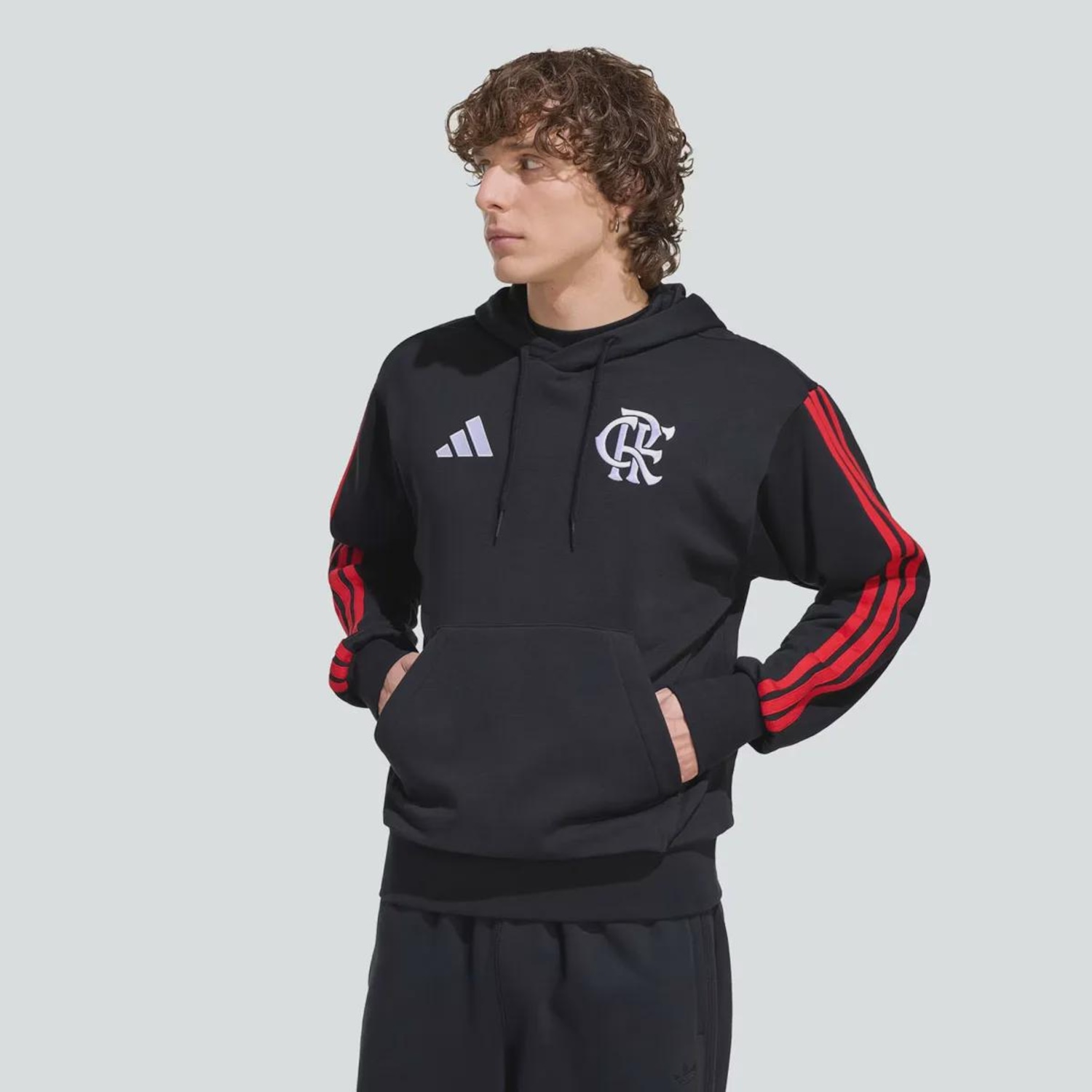 Blusão Moletom adidas Flamengo DNA Masculino - Foto 1