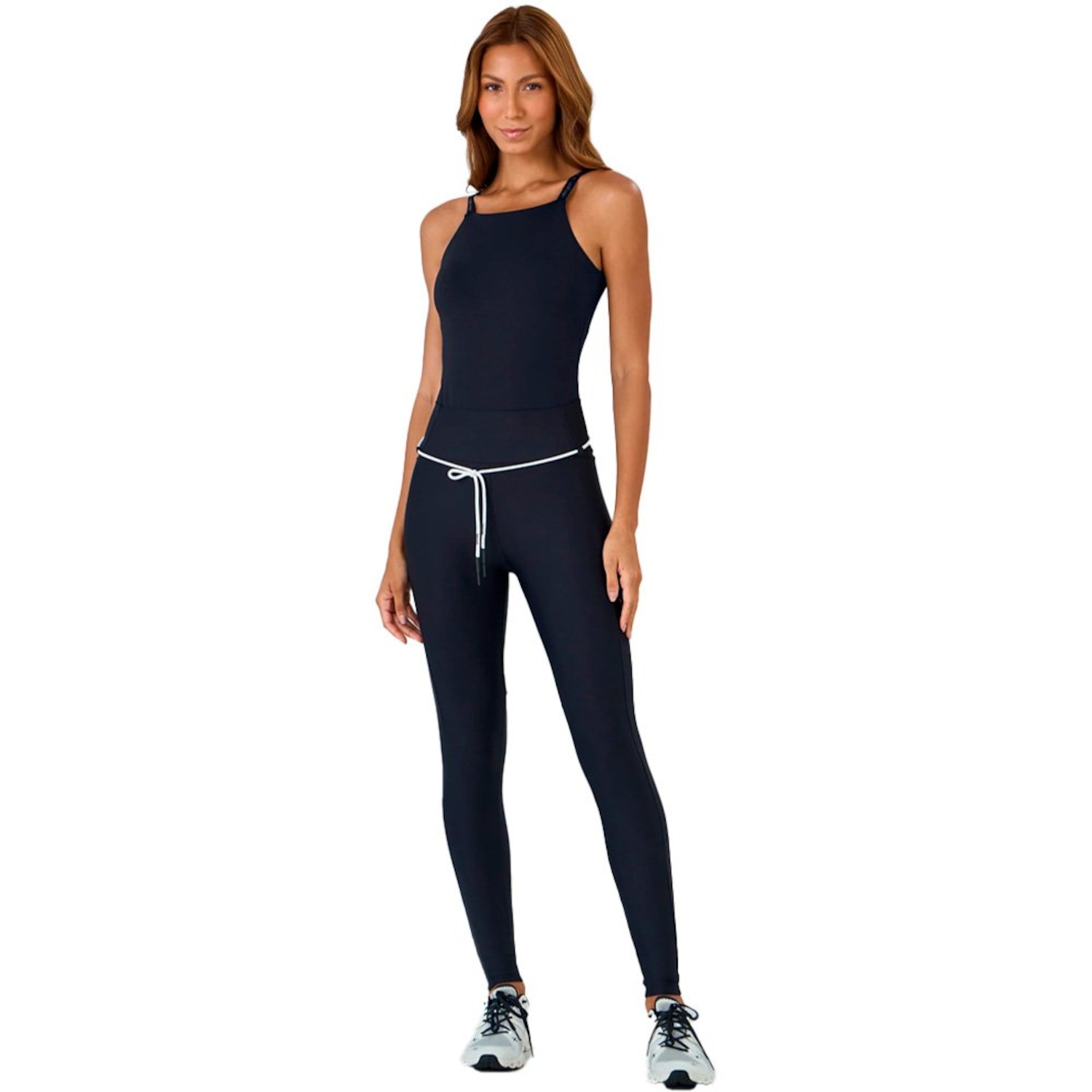 Calça Legging Alto Giro com cordão e bolso Feminina - Foto 1