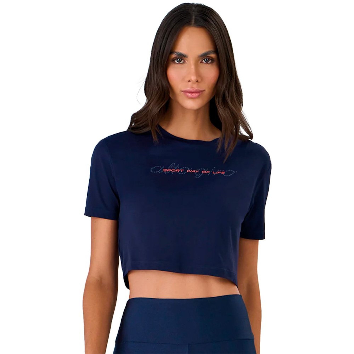 Cropped Alto Giro Estampa e Torção Costas Feminino - Foto 1