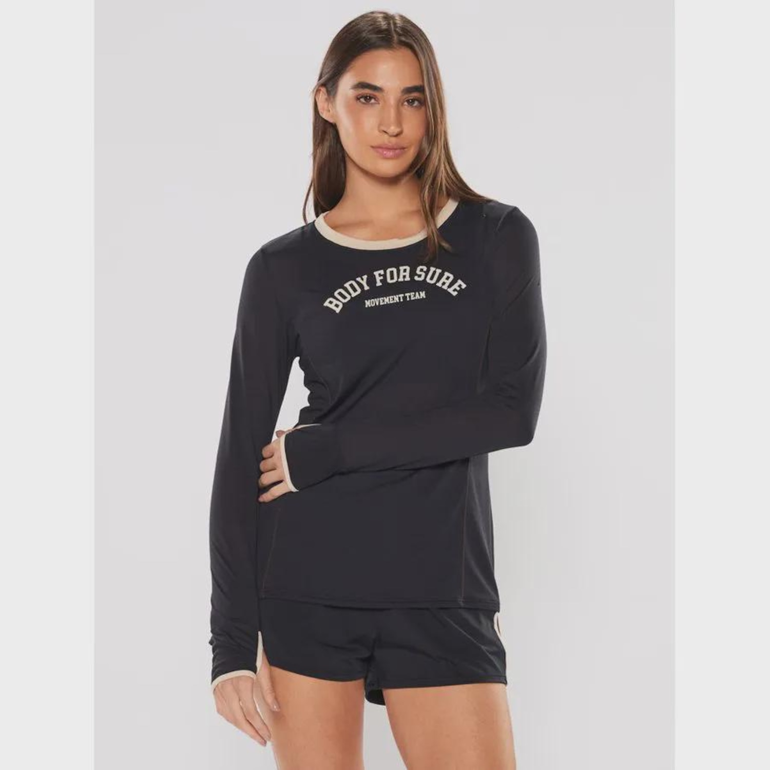 Camiseta Manga Longa Bodyforsure Estampada Push - Feminina - Foto 1