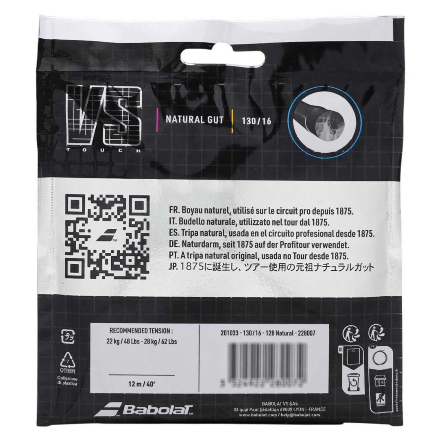 Corda Babolat Touch VS 16 1.30mm Gut 150 Anos - Set Individual - Foto 3