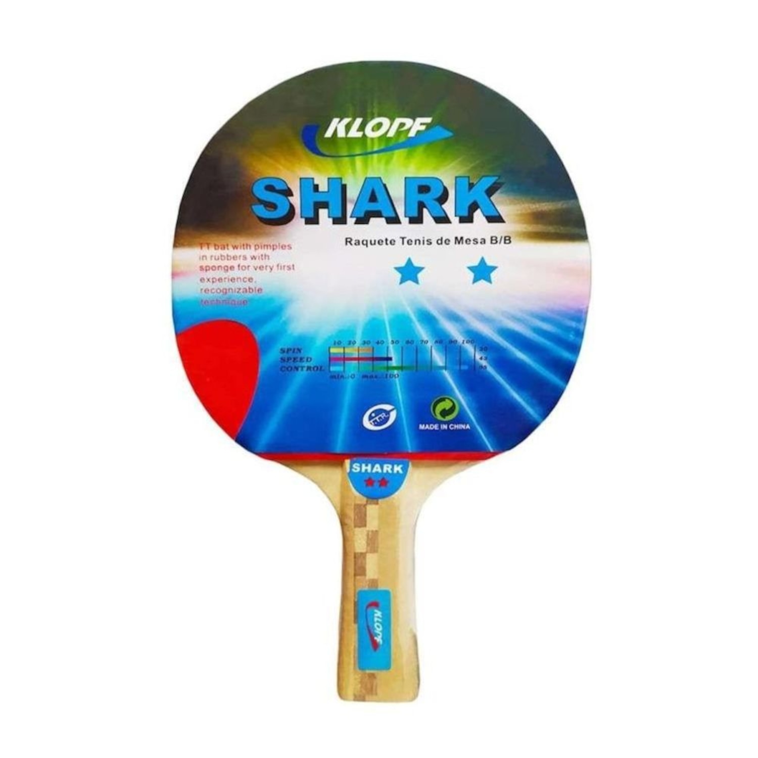 Raquete Tênis de Mesa Shark - Klopf - Foto 1