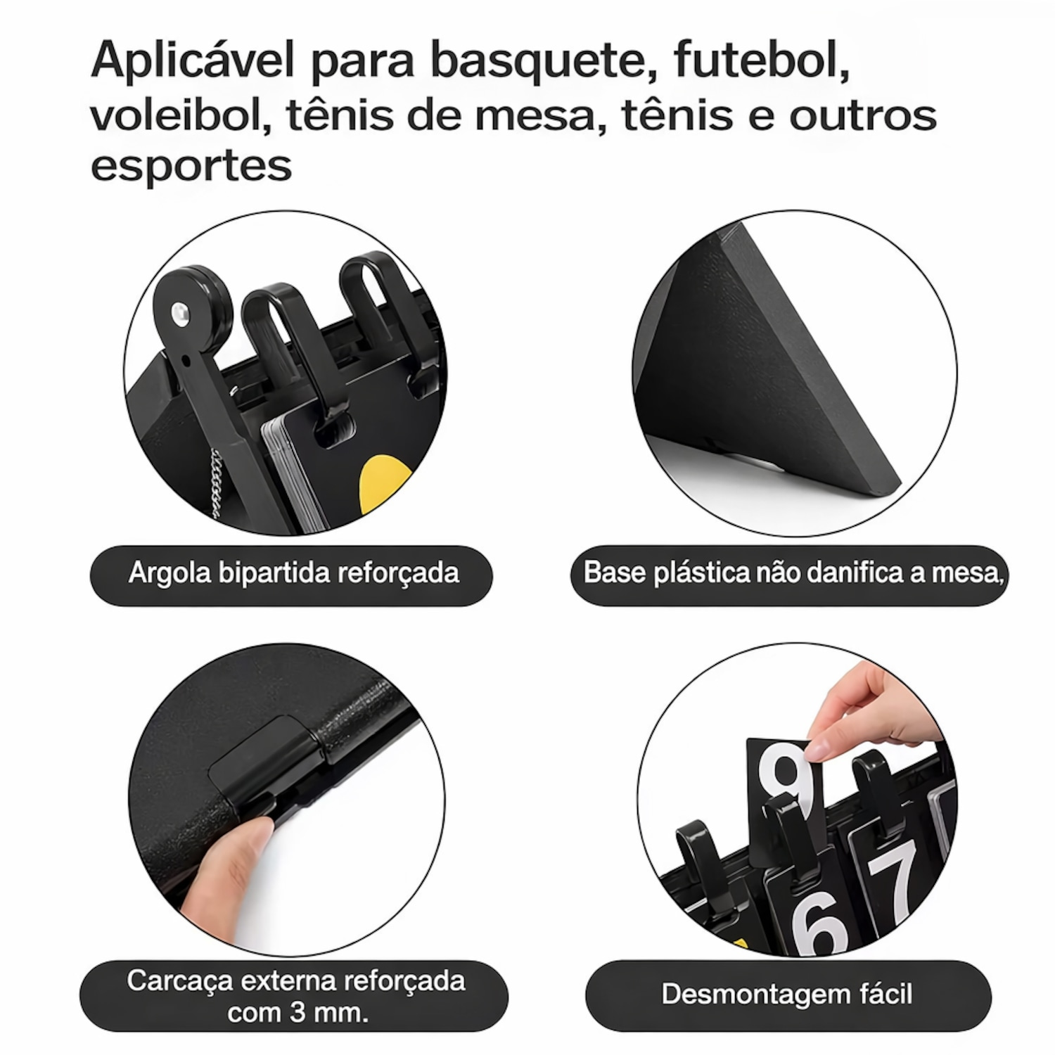 Placar Esportivo Gold Sports Com Marcação De 5 Sets e 31 Pontos - Foto 4