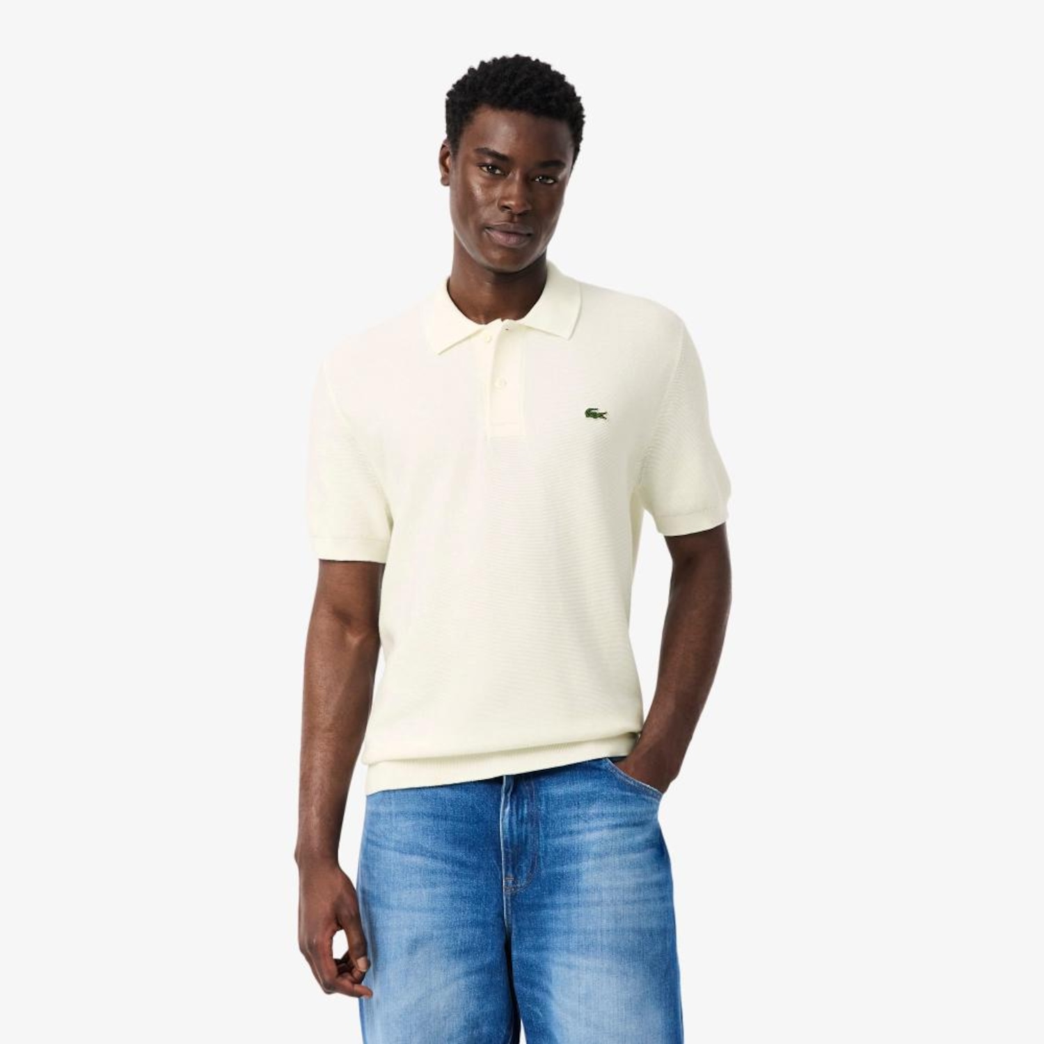 Camiseta Polo em malha de caimento clássico Lacoste Masculina - Foto 1