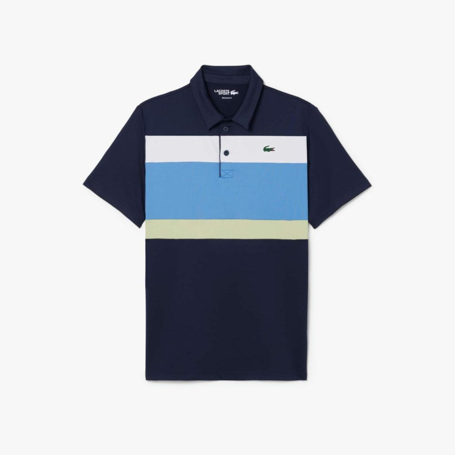 Camiseta Polo Golf Ultra Dry Stretch com Colour-Block Lacoste Masculina - Foto 3
