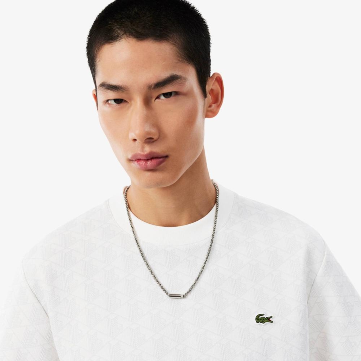 Camiseta Jacquard com Monograma Lacoste Masculina - Foto 3