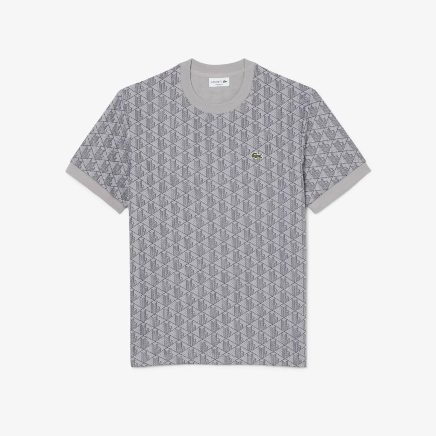Camiseta Jacquard com Monograma Lacoste Masculina - Foto 1