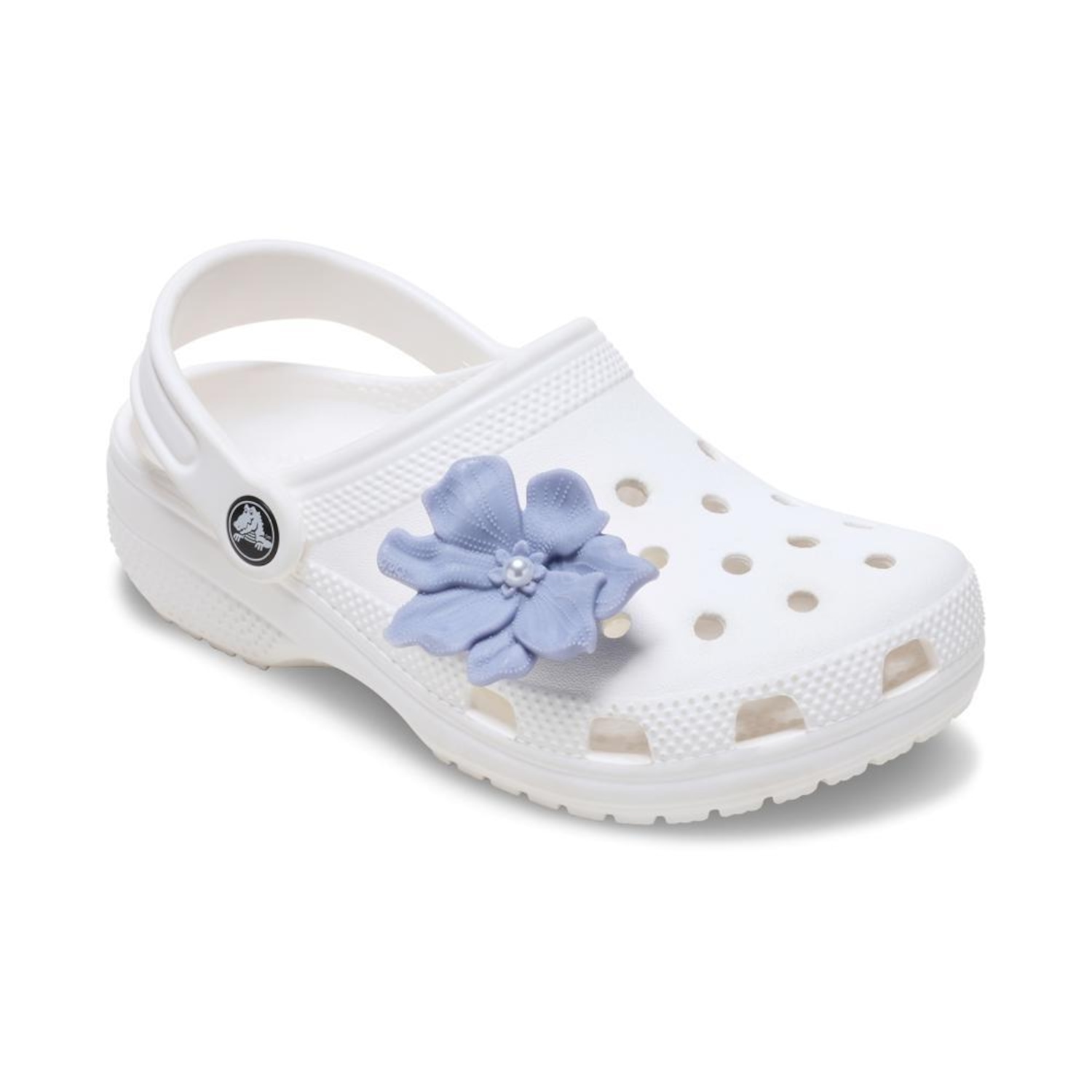 Jibbitz™ Crocs Flor de Pervinca com Pérola - Foto 2