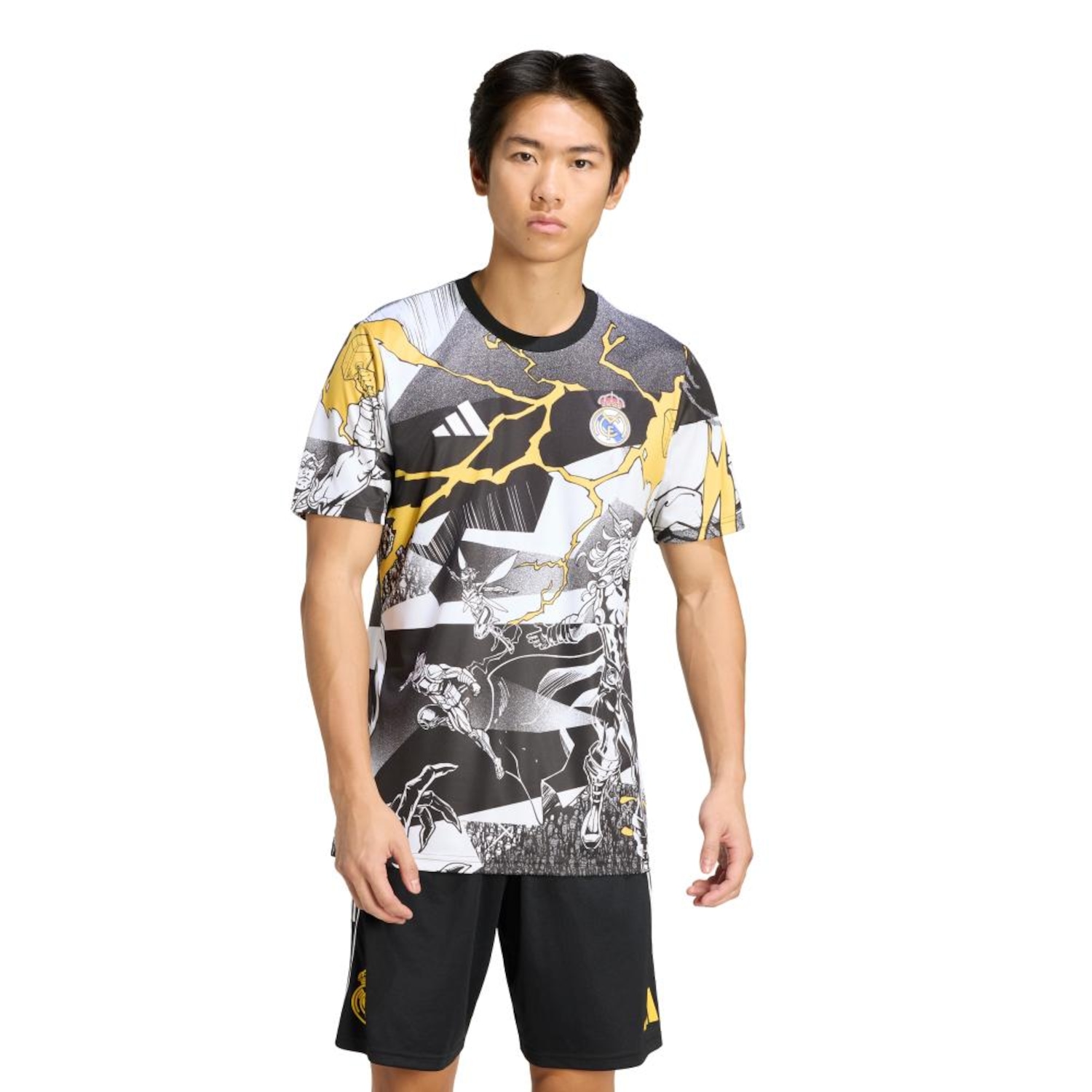 Camisa Pré-Jogo Real Madrid Vingadores 25/26 adidas Masculina - Foto 1