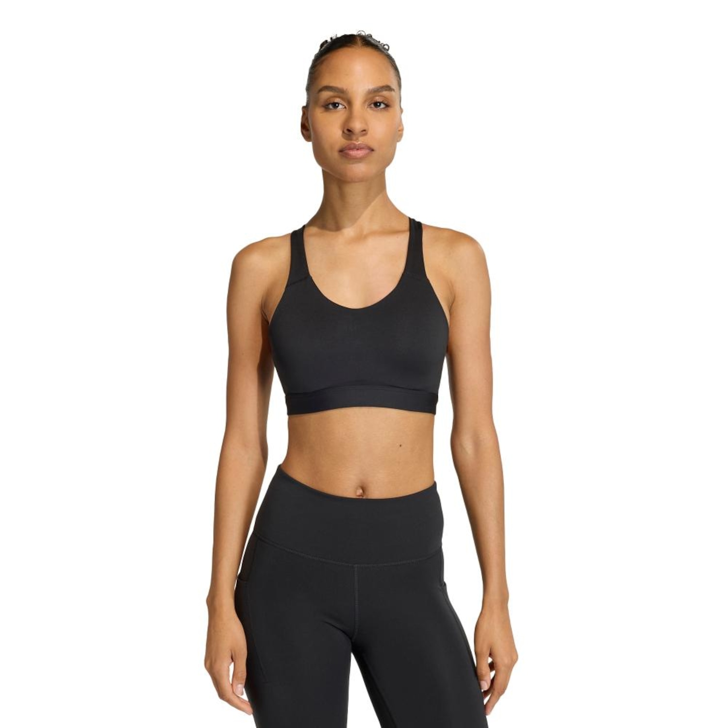 Top adidas Esportivo Suporte Alto Optime Essentials Workout Feminino - Foto 1