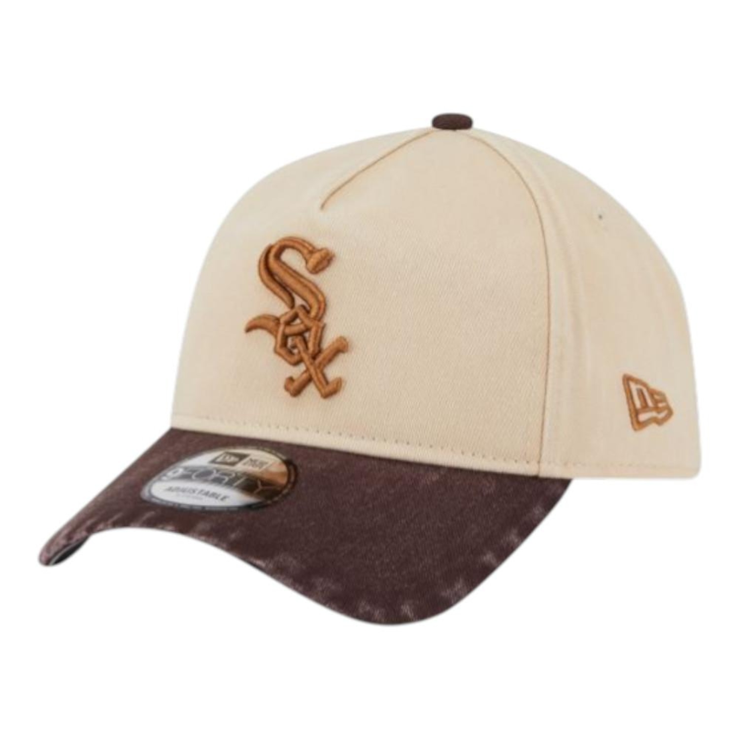 Boné Masculino New Era 940AF Washed Earthtones Chicago White Sox Aba Curva - Foto 1