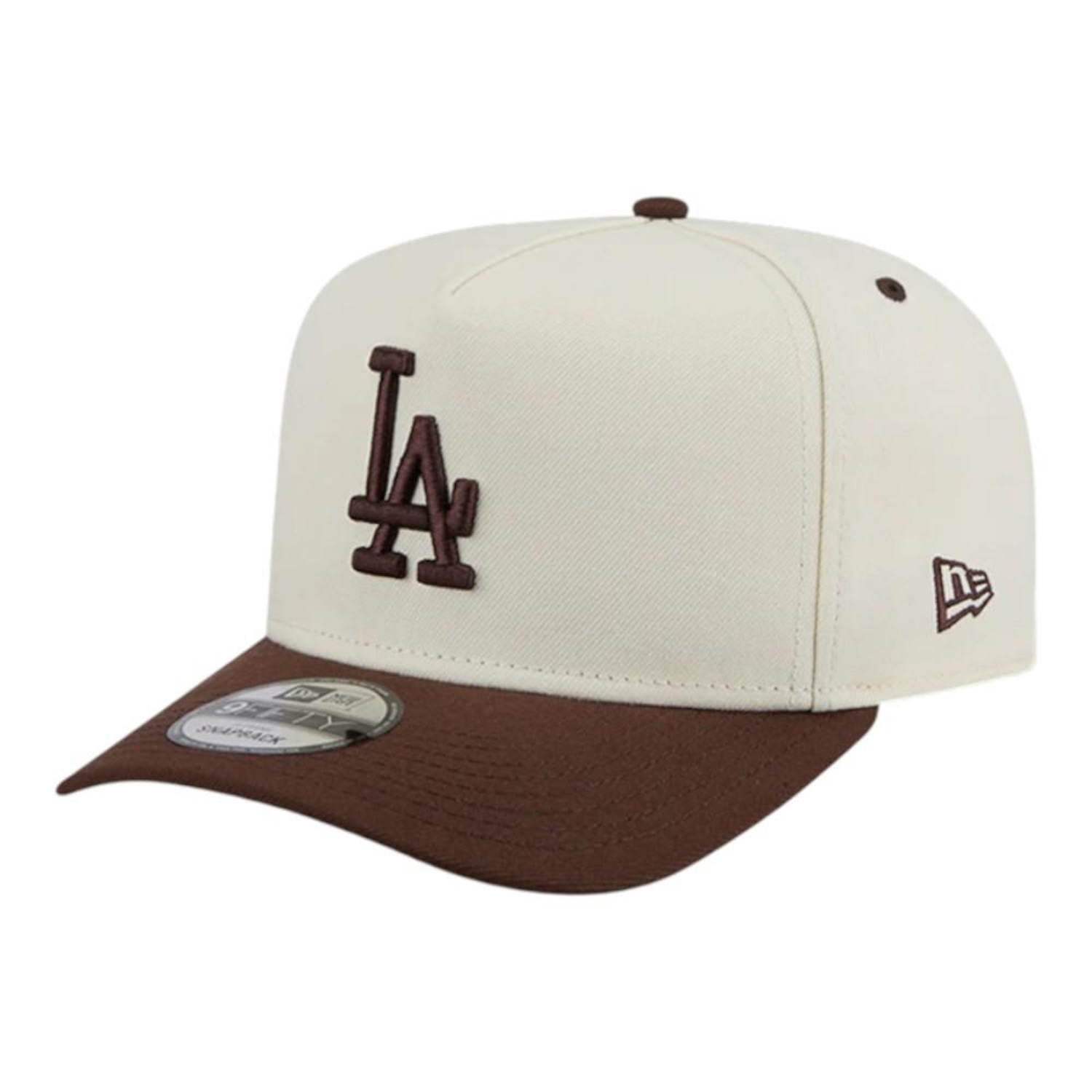 Boné Masculino New Era 950 A-Frame Los Angeles Dodgers Off White Aba Curva - Foto 1