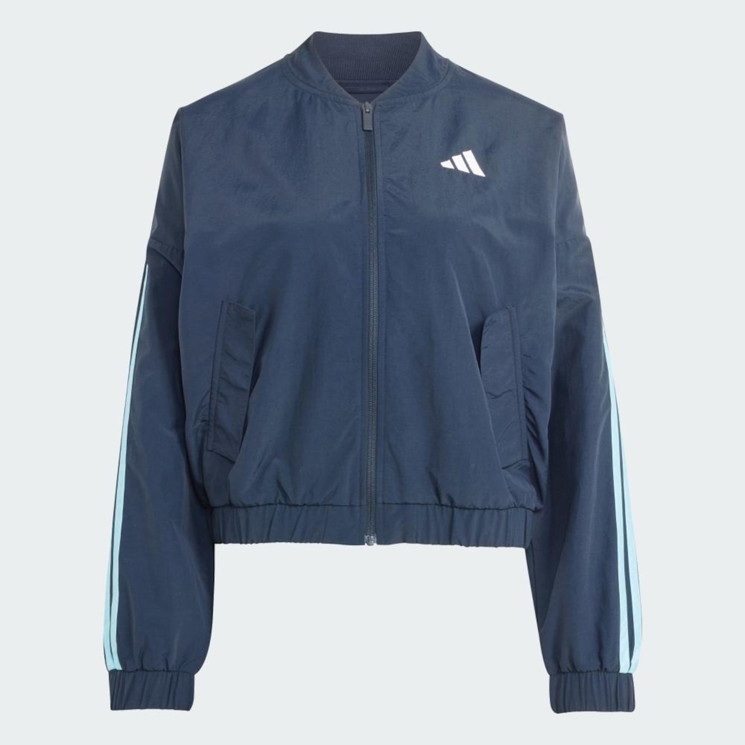 Jaqueta Corta-vento de Malha adidas Essentials Três Listras Feminina - Foto 2
