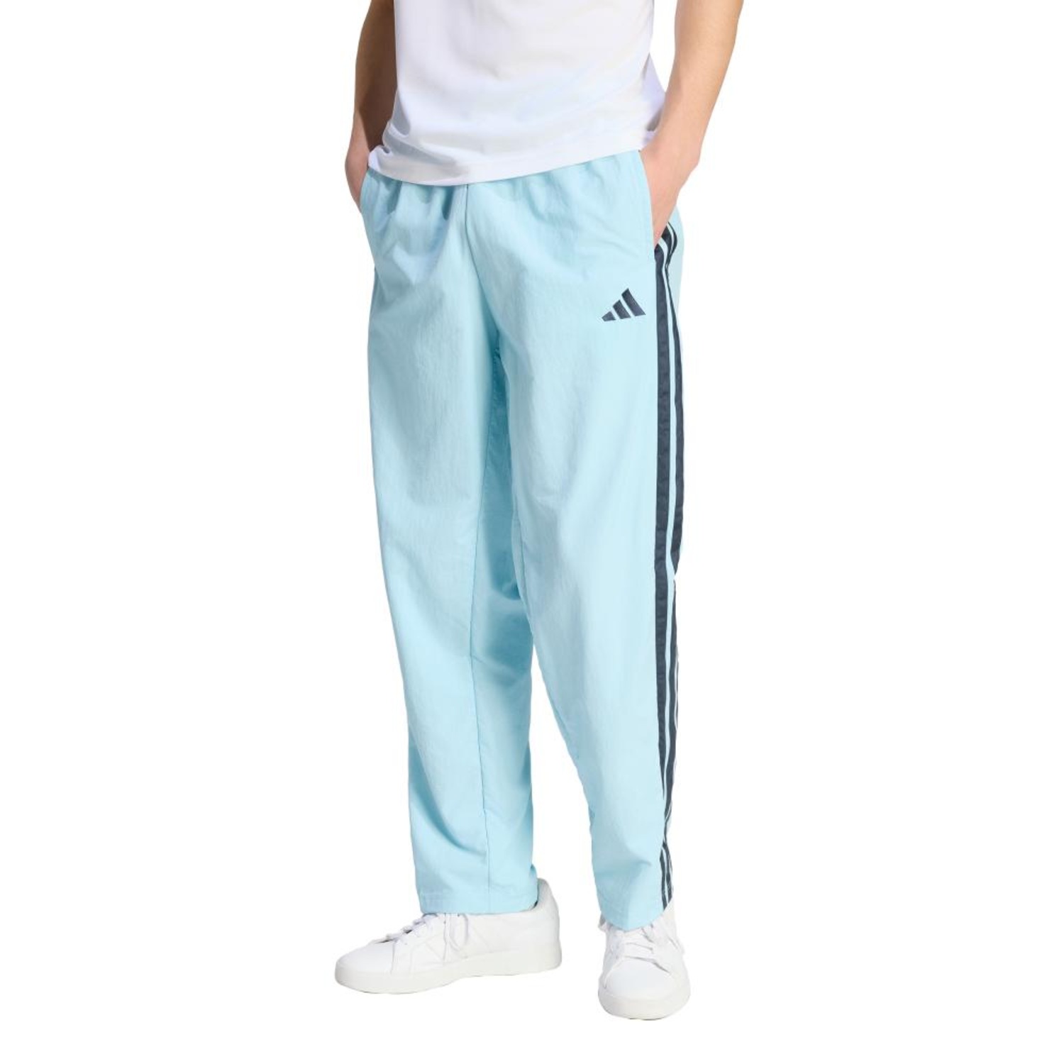 Calça adidas em Malha e Bainha Aberta Essentials Três Listras Masculina - Foto 1