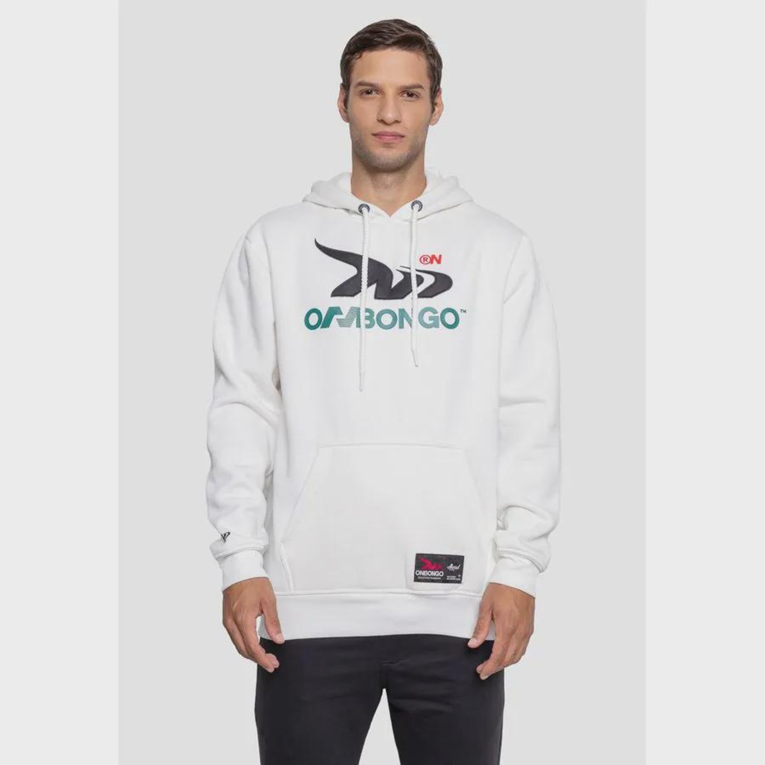 Moletom Masculino Onbongo Canguru Off White - Foto 1