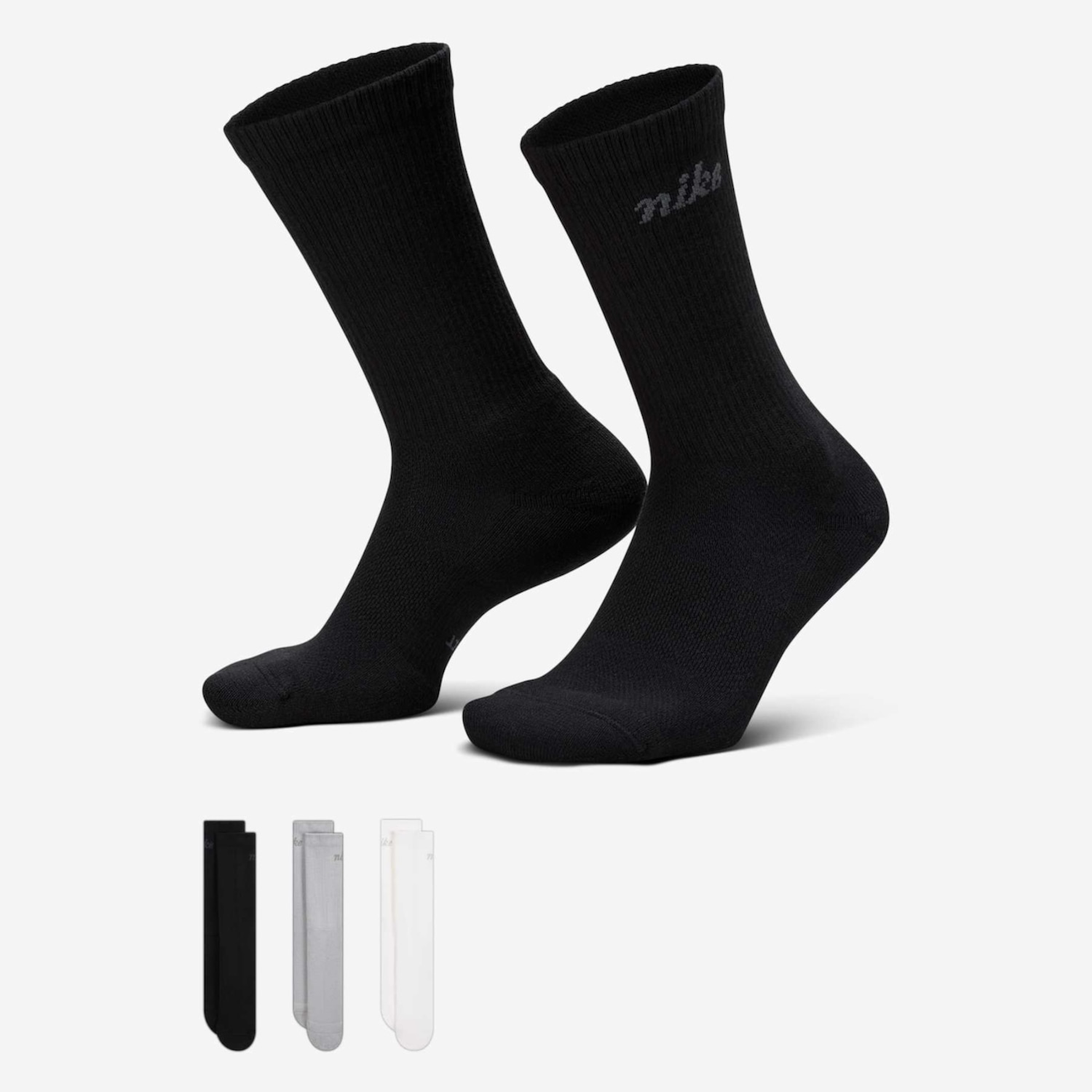 Meia Nike Everyday Elevate (3 Pares) Cano Médio Unissex - Foto 1
