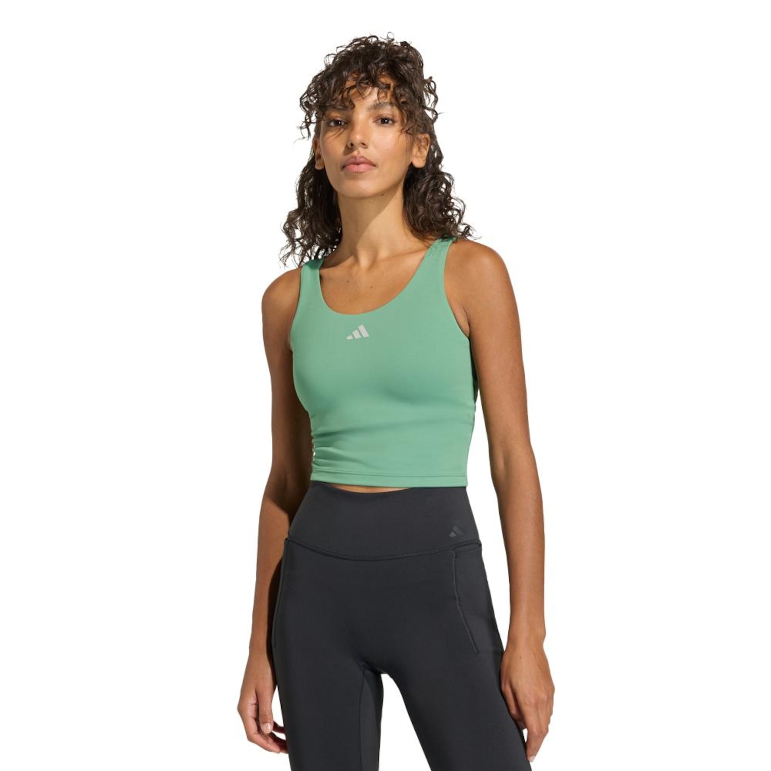 Camiseta Regata adidas Três Listras Studio All Me Light Suporte Feminina - Foto 1