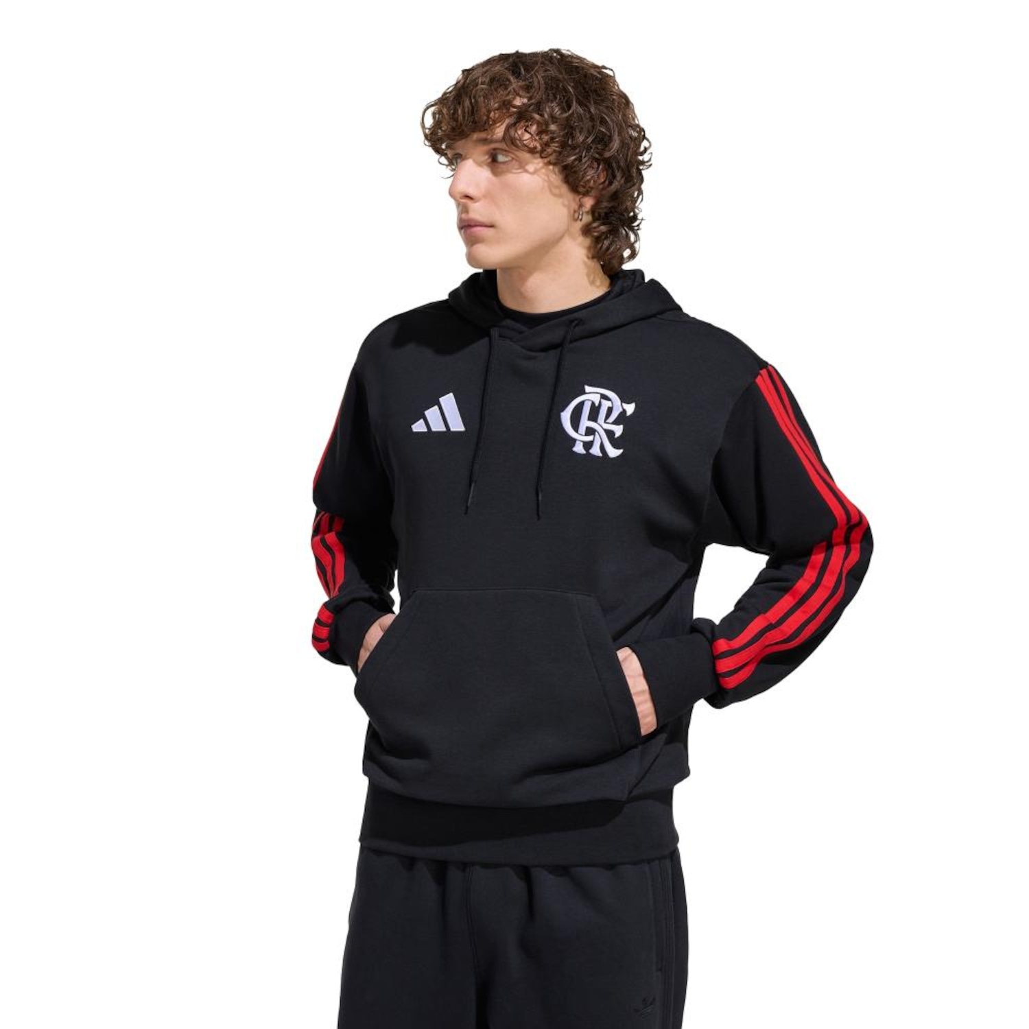 Blusão com Capuz do Flamengo DNA Adidas Masculino - Foto 1