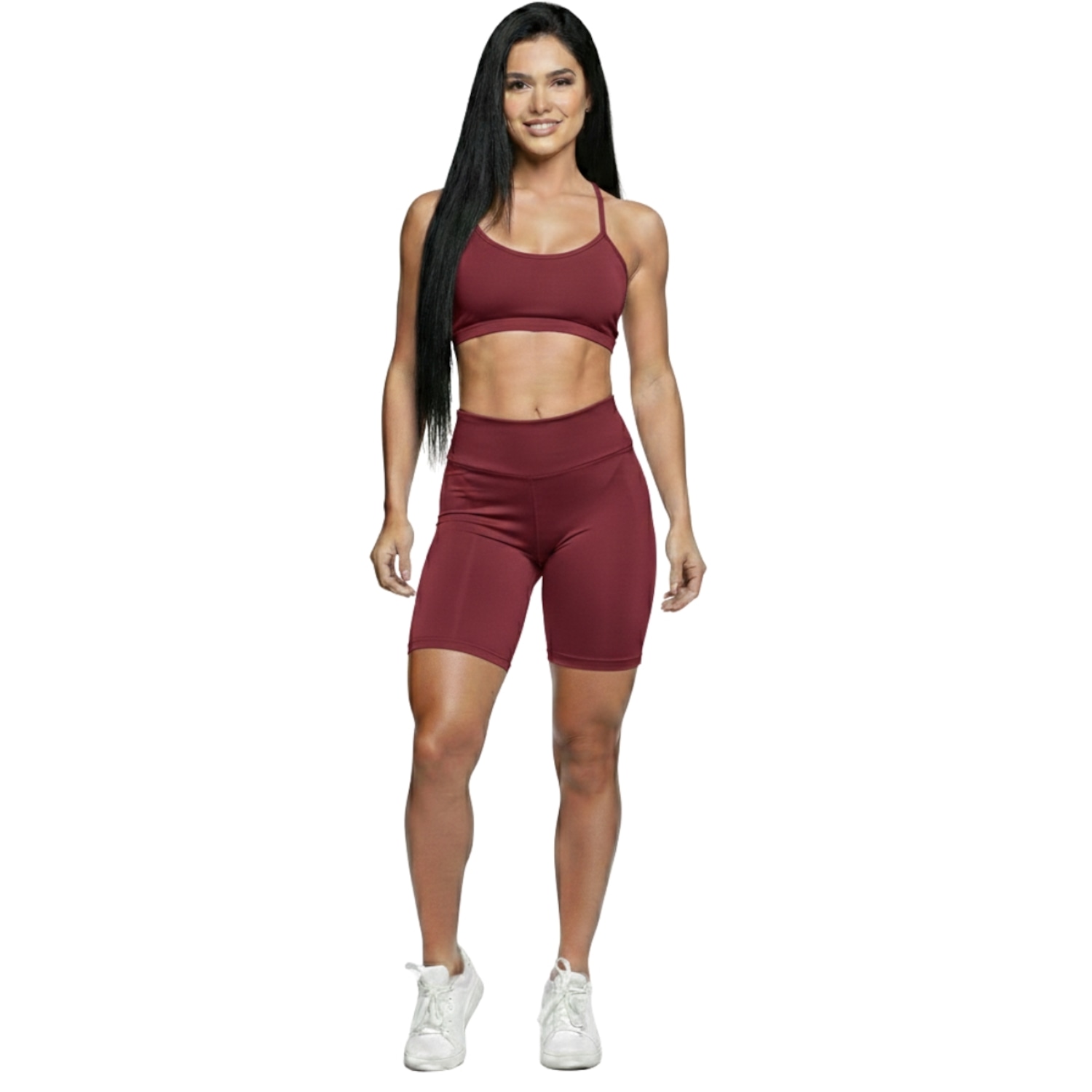 Conjunto Top Alça Fina e Bermudinha Suplex Feminino Vekyo - Foto 1