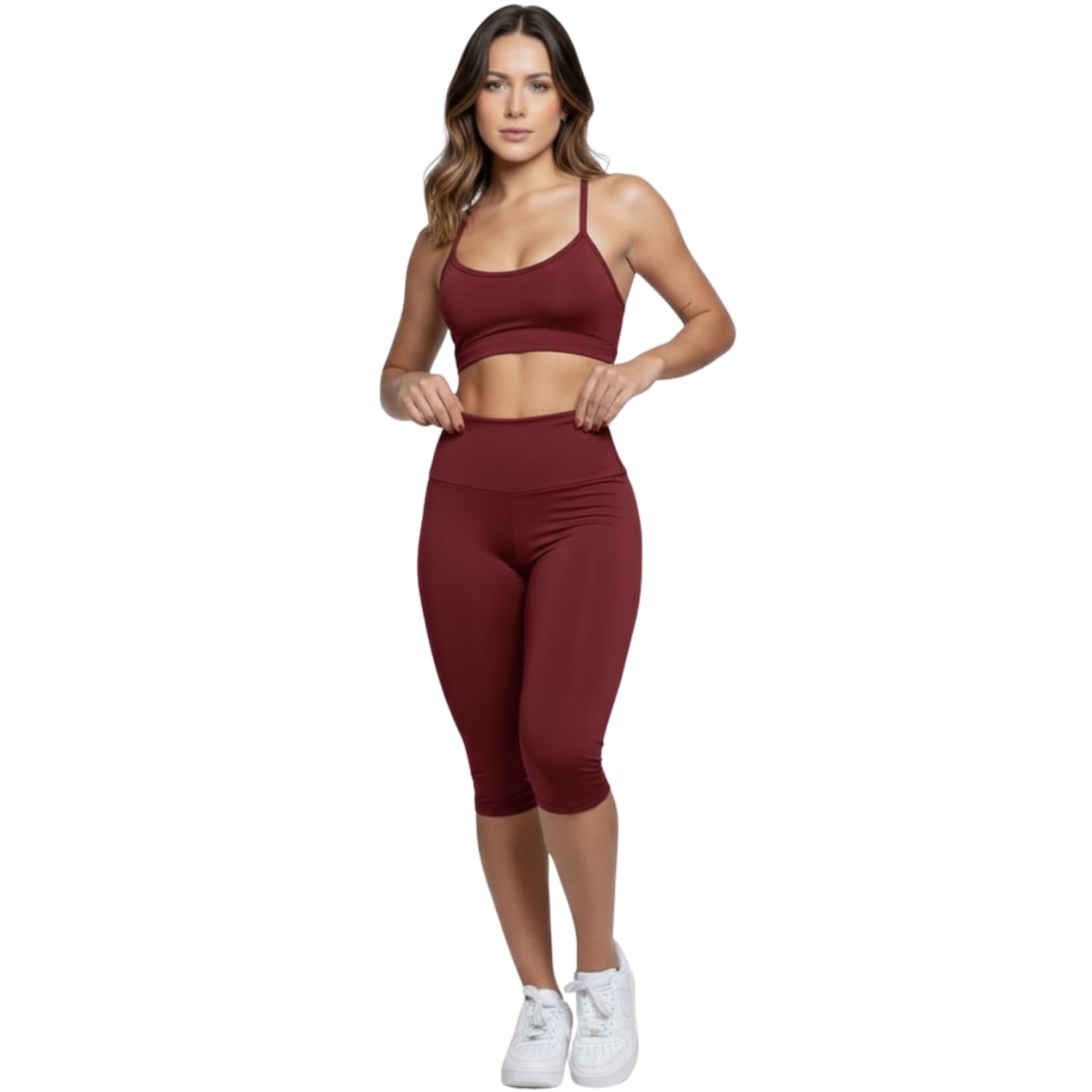 Conjunto Top Alça Fina + Bermuda Ciclista Feminino Vekyo - Foto 1