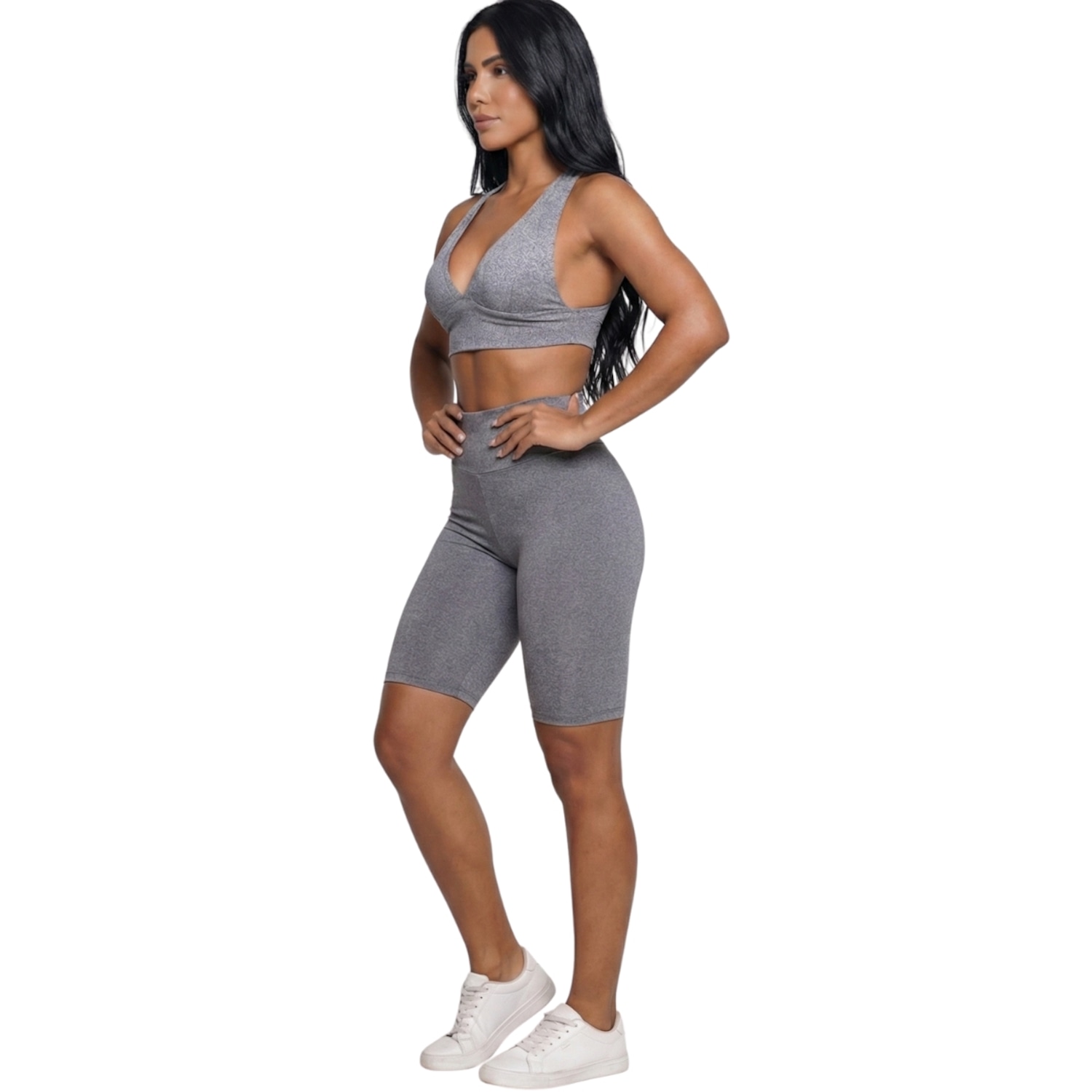 Conjunto Top Bojo e Bermuda Ciclista Vekyo Feminino - Foto 2