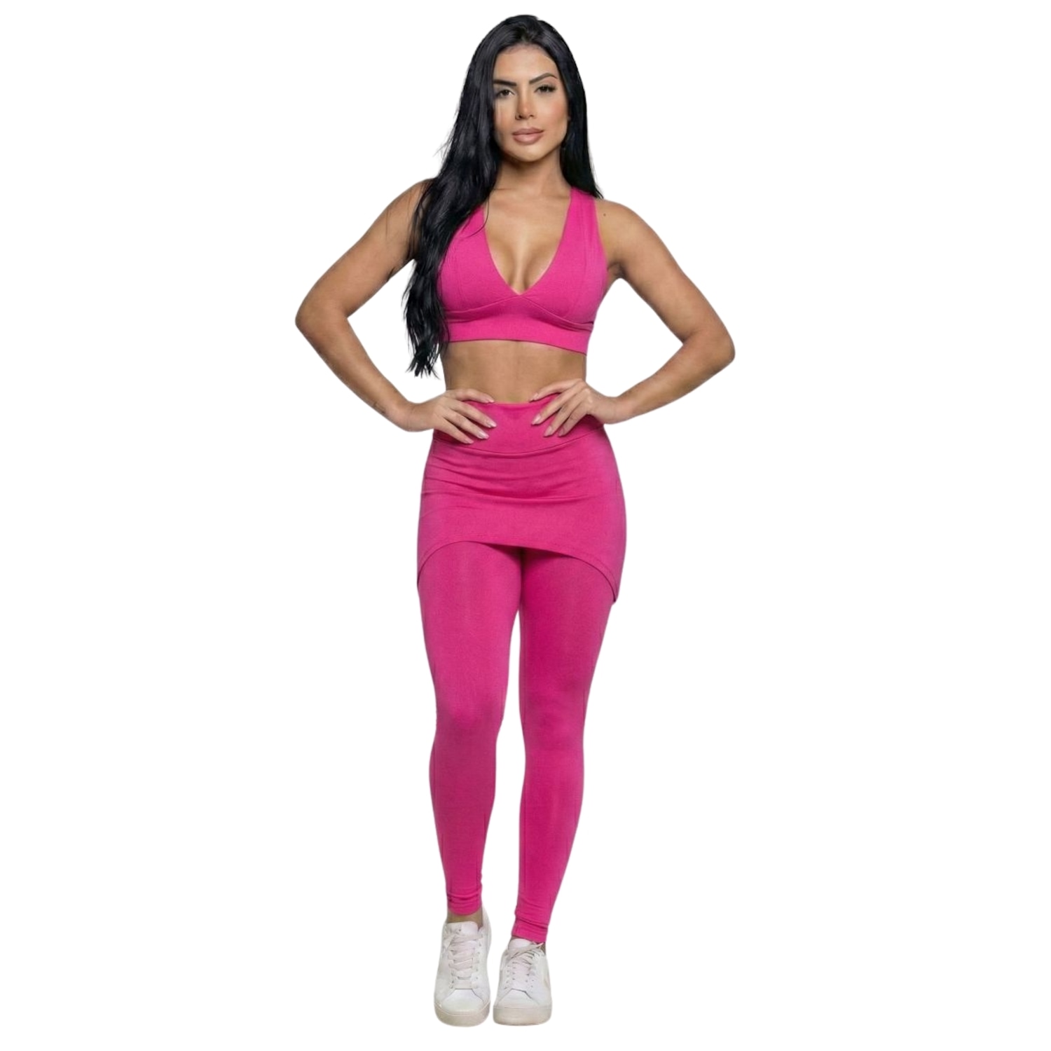 Conjunto Top Bojo e Calça Saia Tapa Bumbum Vekyo Feminino - Foto 1