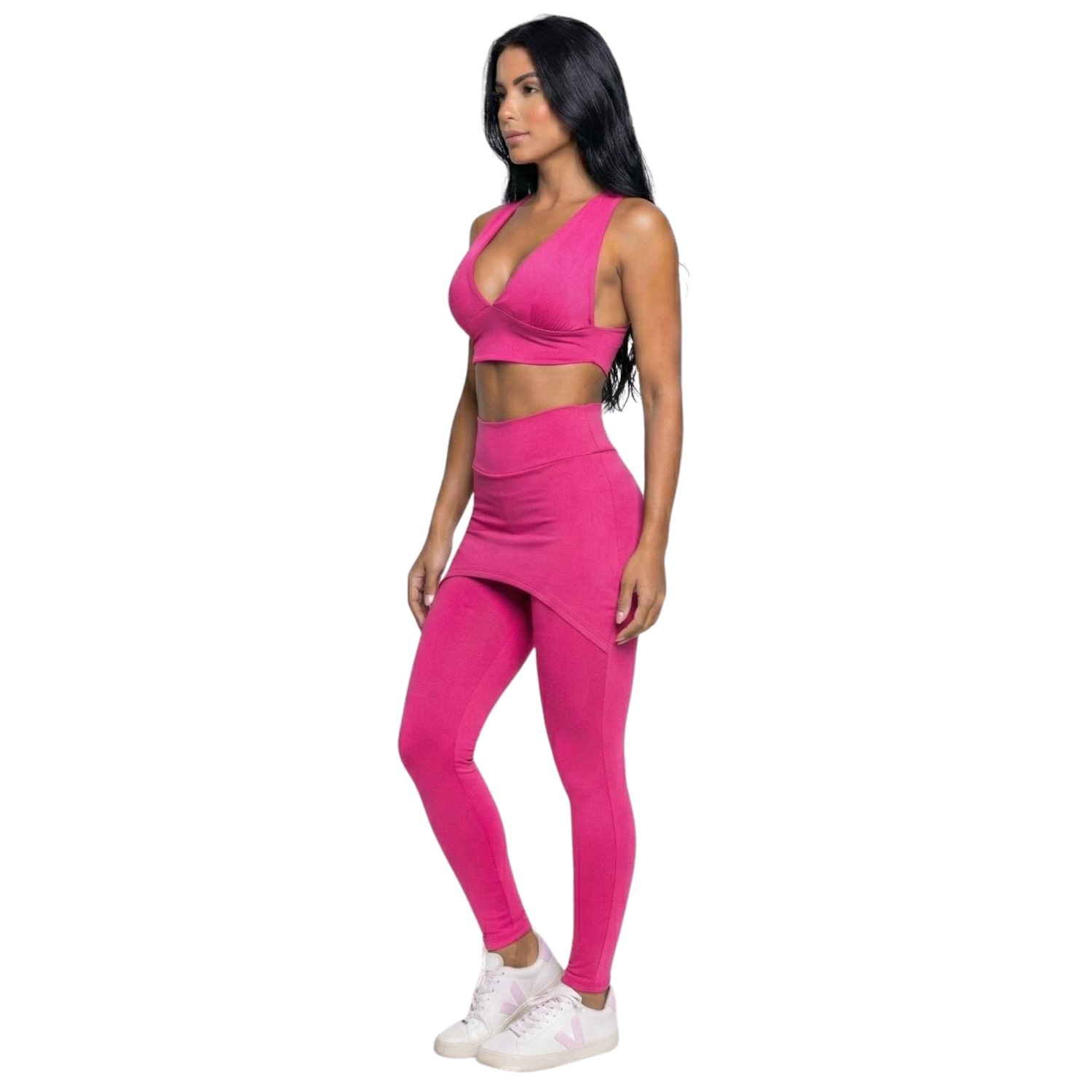 Conjunto Top Bojo e Calça Saia Tapa Bumbum Vekyo Feminino - Foto 2
