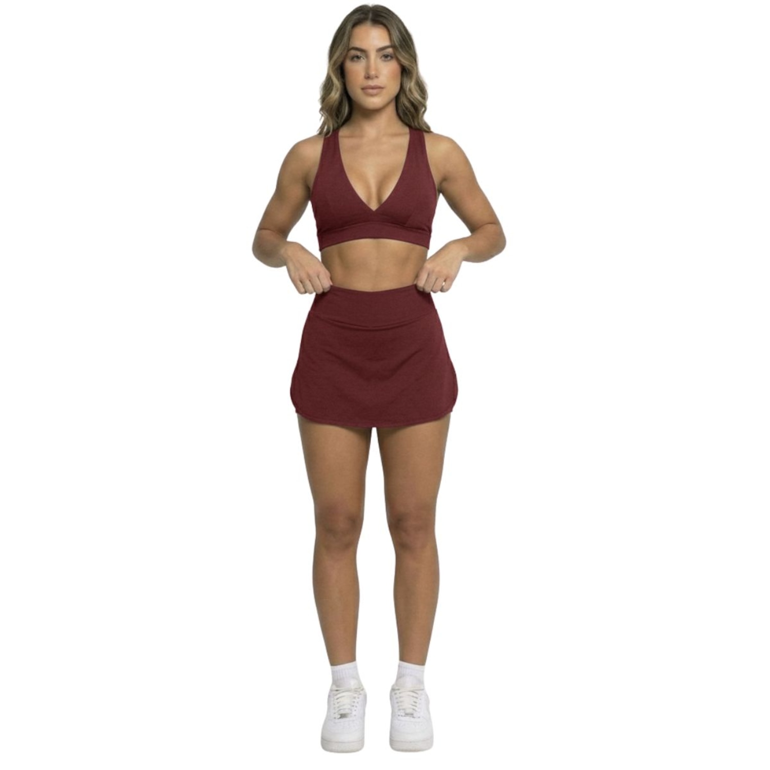 Conjunto Top Bojo e Short Saia Vekyo Feminino - Foto 1