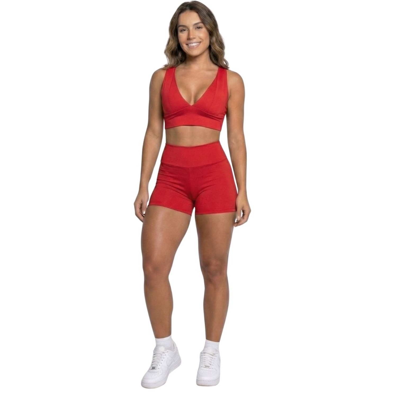 Conjunto Top Com Bojo e Short Suplex Vekyo Feminino - Foto 1
