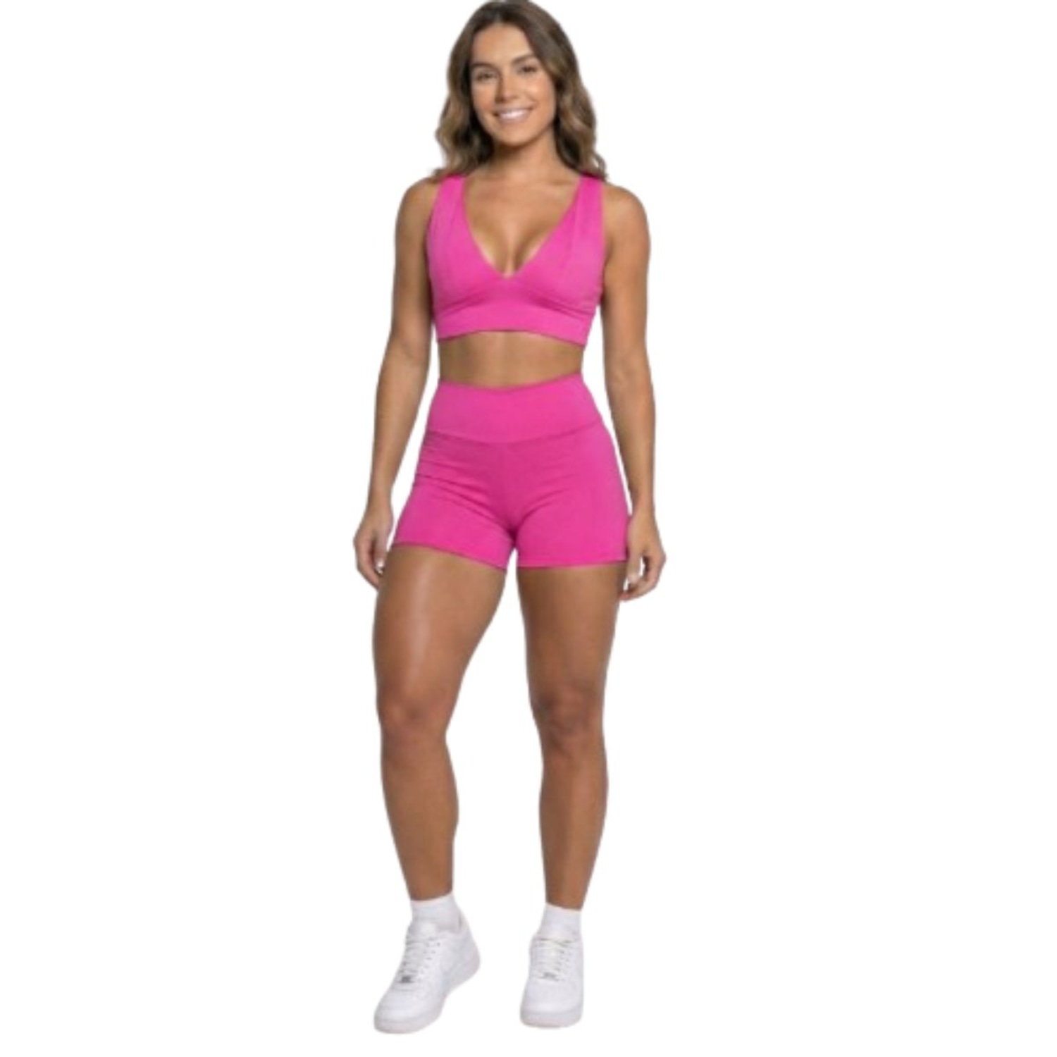 Conjunto Top Com Bojo e Short Suplex Vekyo Feminino - Foto 1