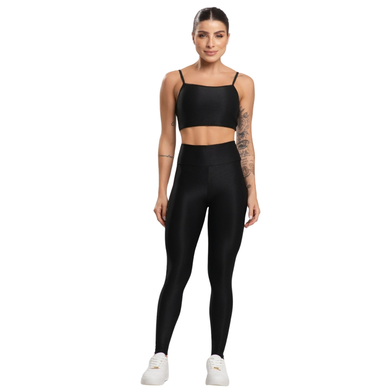 Conjunto Fitness Top e Calça Esmeralda Vekyo Feminino - Foto 1