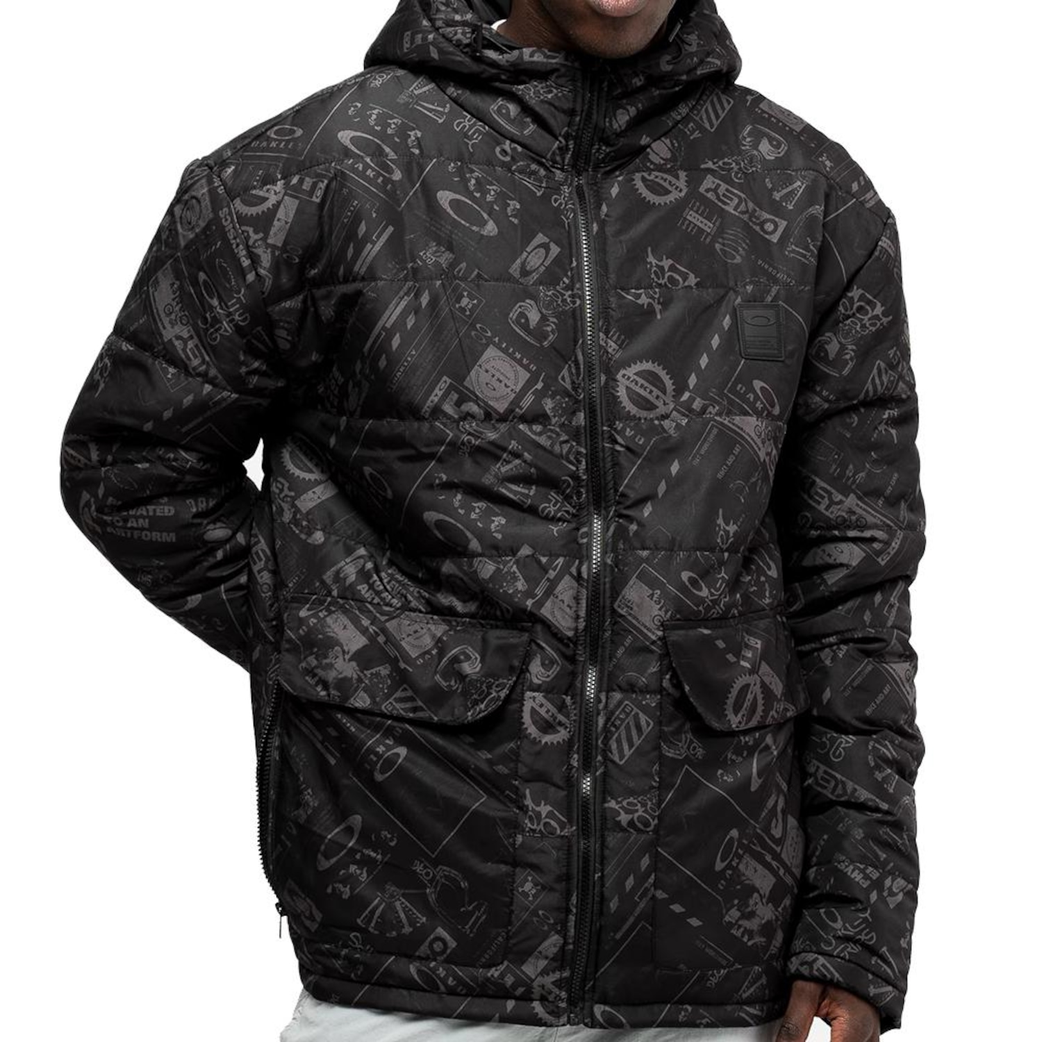 Jaqueta Masculina Oakley Graphic Puffer WT26 Blackout - Foto 1