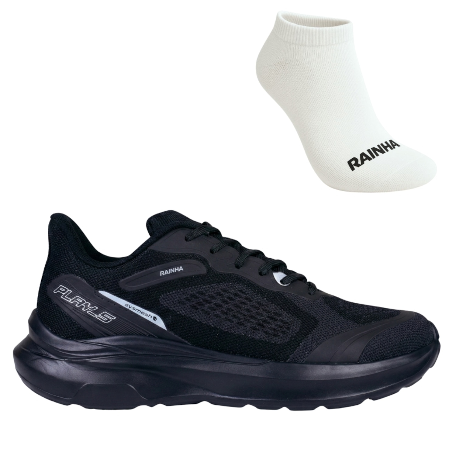 Kit Tênis Rainha Play V E Meia - Masculino - Foto 1