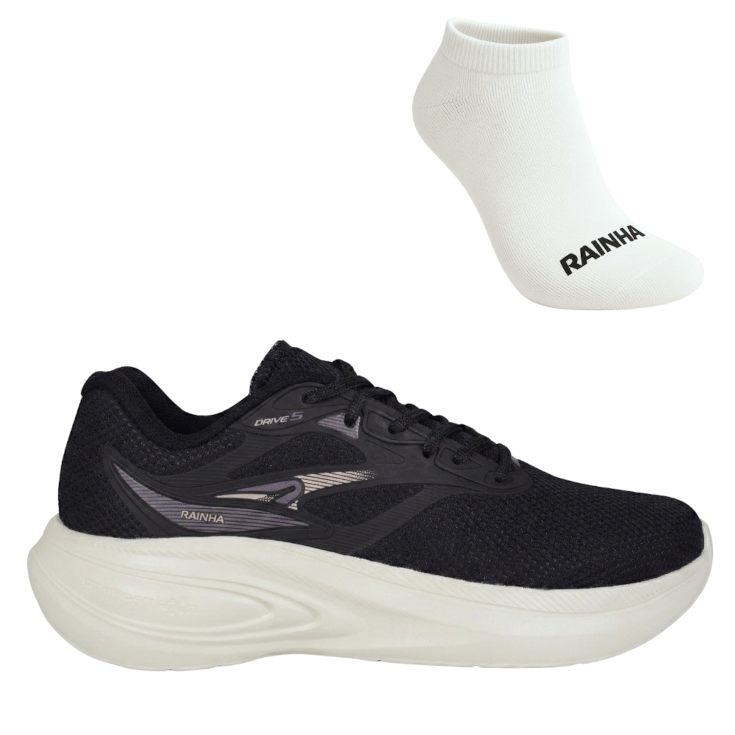Kit Tênis Rainha Drive V E Meia - Feminino - Foto 1