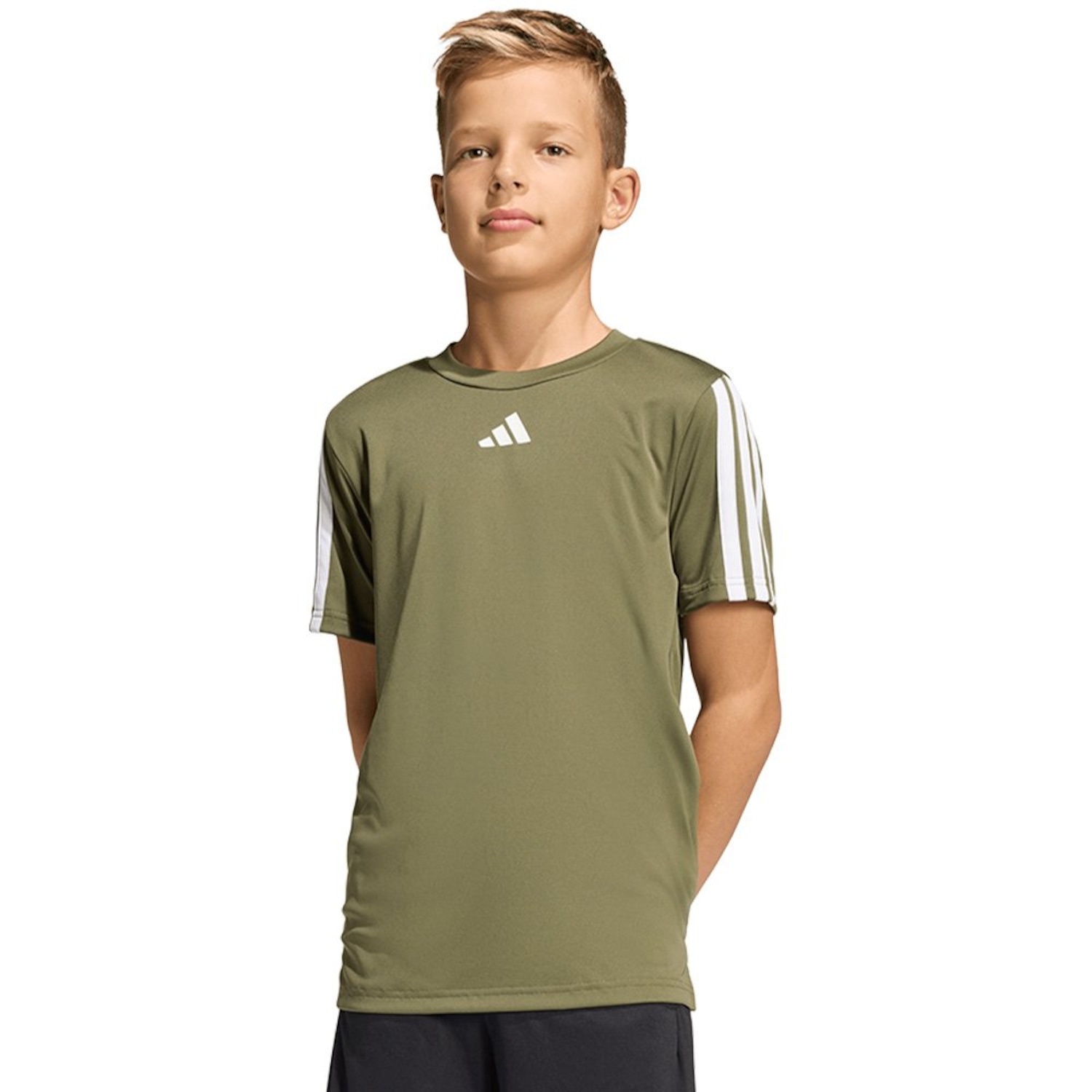 Camiseta adidas Train Essentials Três Listras - Infantil - Foto 1