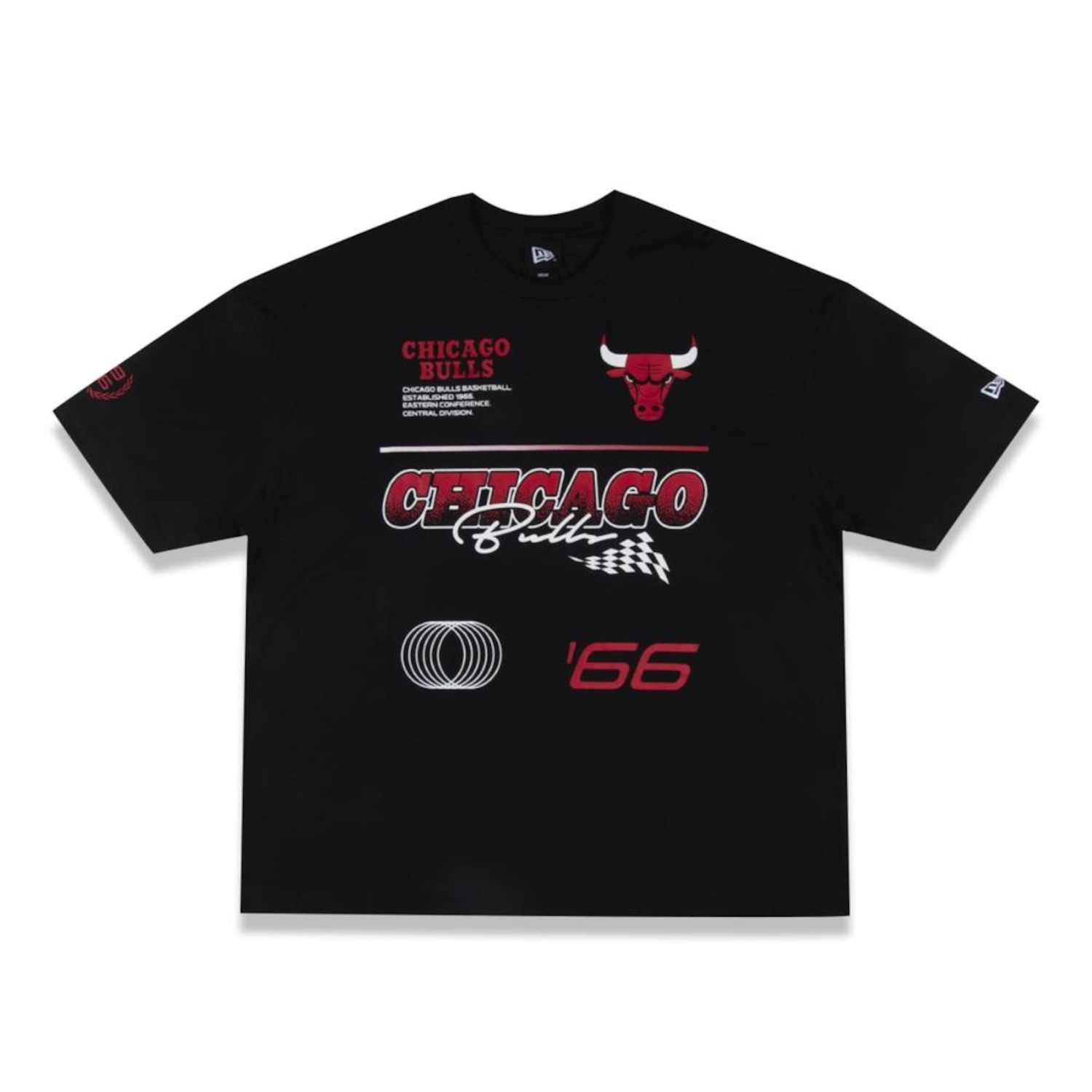 Camiseta New Era Oversize Chicago Bulls NBA - Masculina - Foto 1