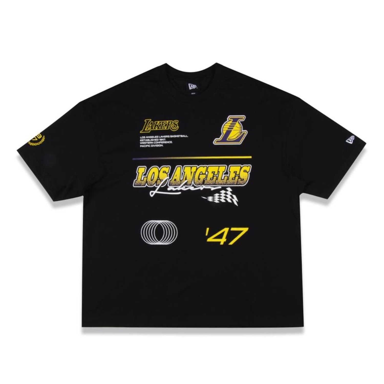 Camiseta New Era Oversize Los Angeles Lakers NBA - Masculina - Foto 1